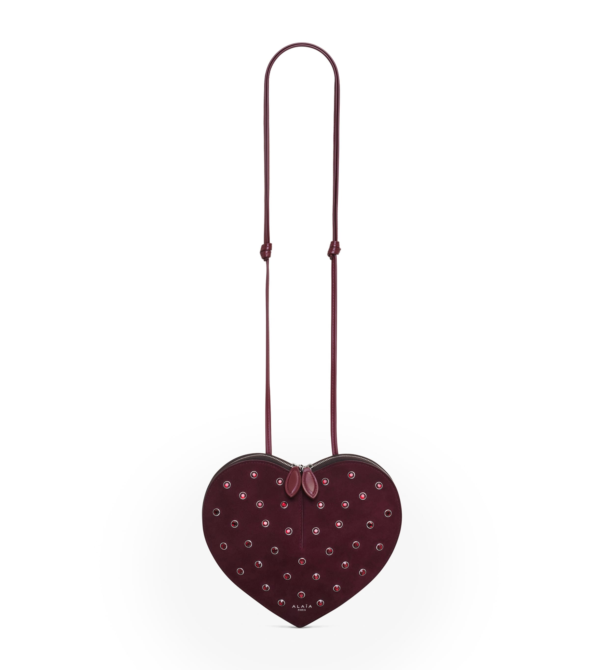 Alaïa Red Suede Embellished Le Coeur Shoulder Bag Harrods UK