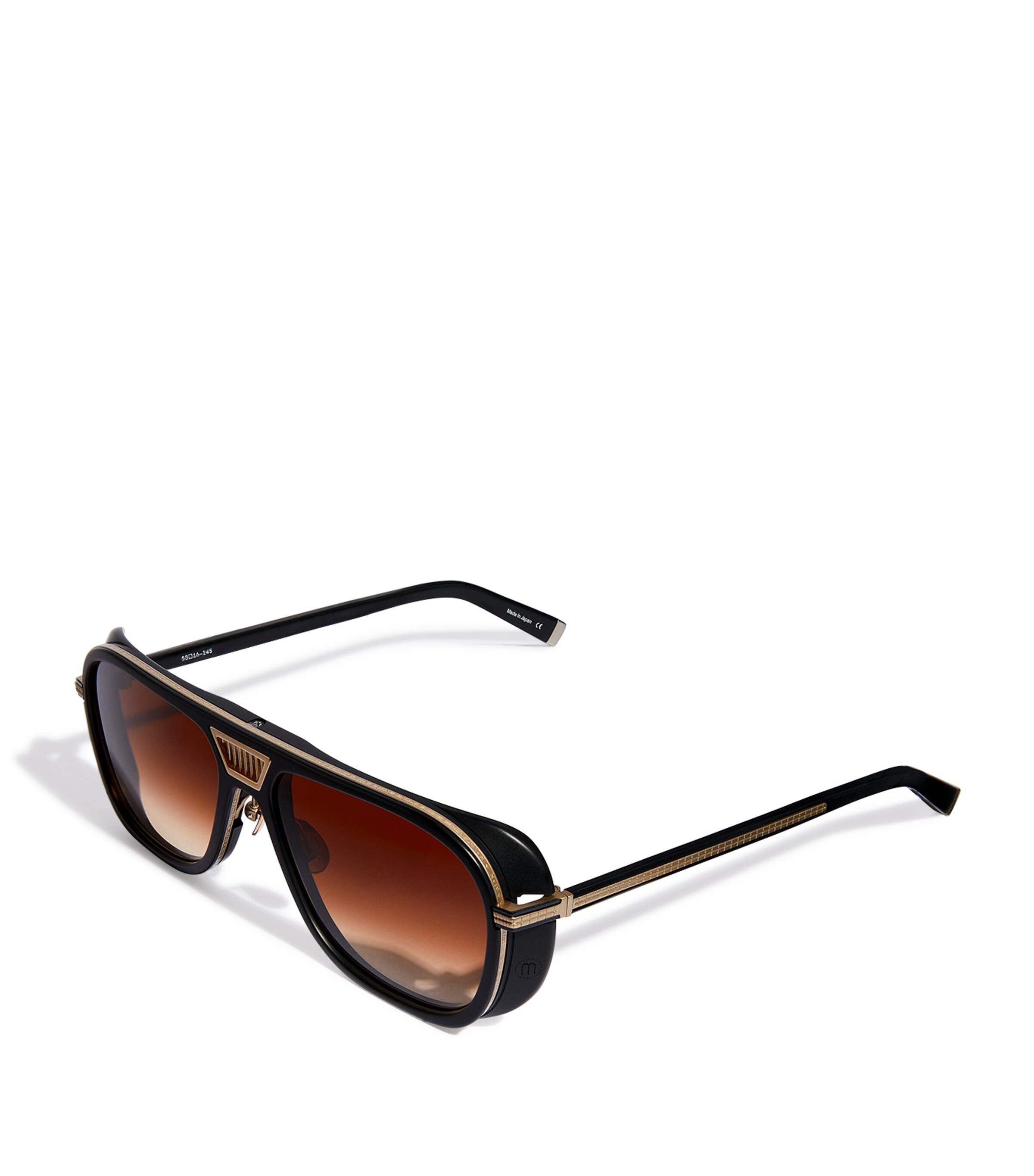 Matsuda Gradient Lens Aviator Sunglasses Matte Gold Matte Blk Image 5