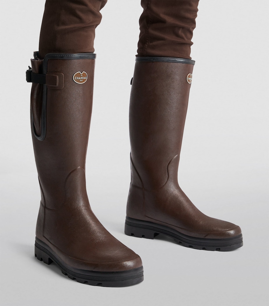 Neoprene-Lined Vierzonord Wellington Boots MARRON FONCÉ 0101 Image 9
