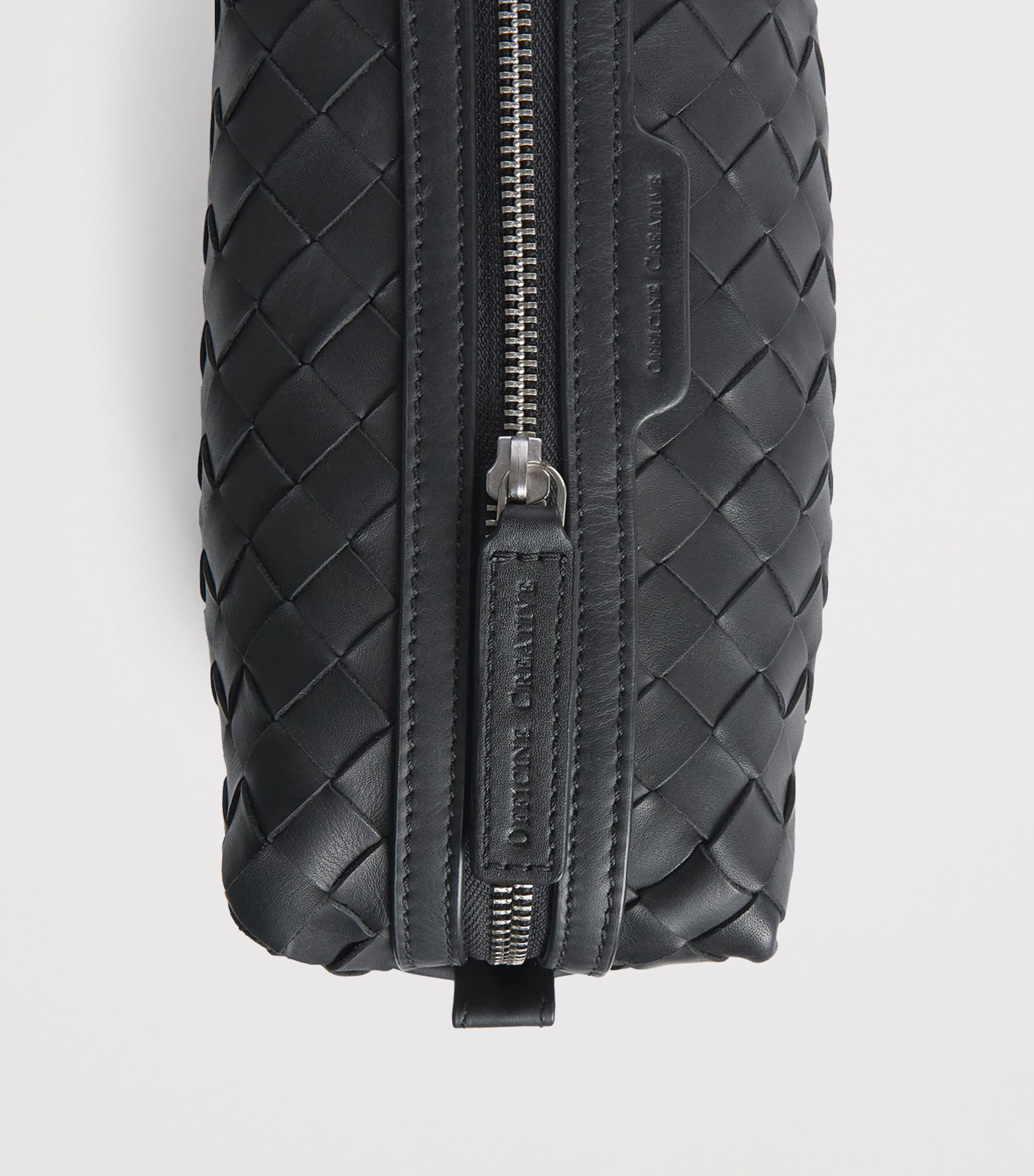 Officine Creative Woven Leather Armour 014 Wash Bag Nero Image 3