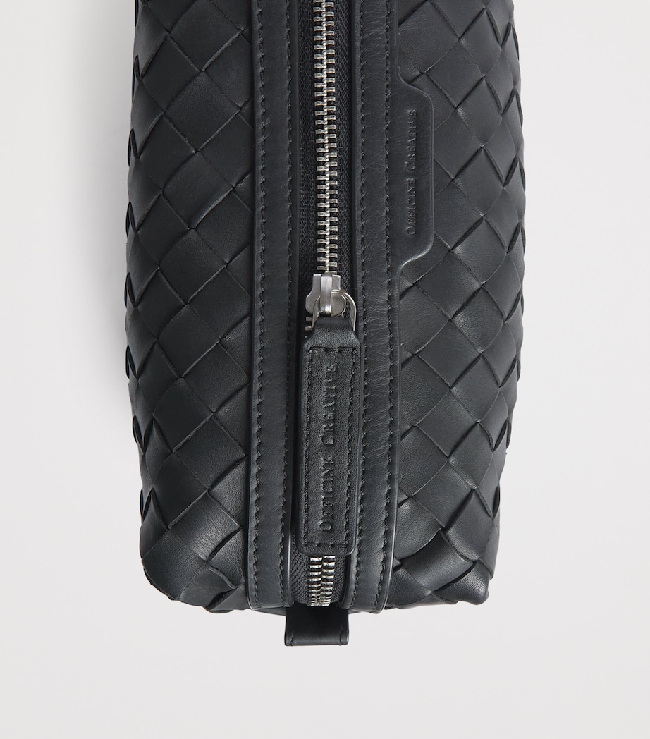 Officine Creative Woven Leather Armour 014 Wash Bag Nero Image 3