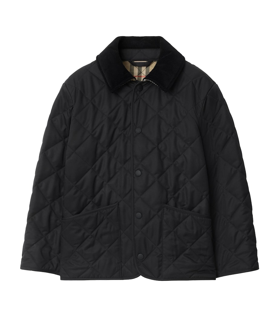 Quilted Barn Jacket (3-12 Years) BLACK Image 1