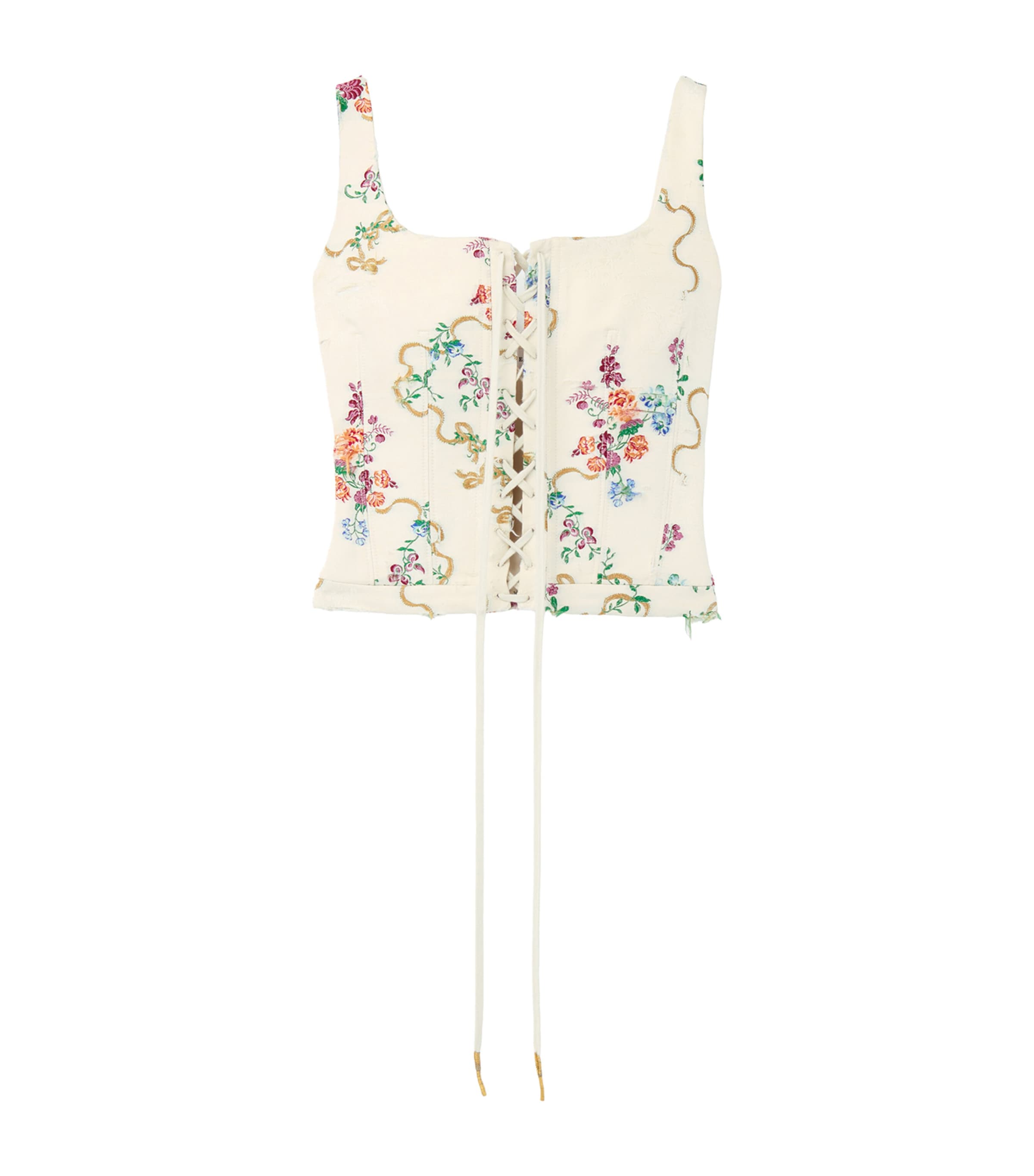 McQueen Embroidered Corset Top