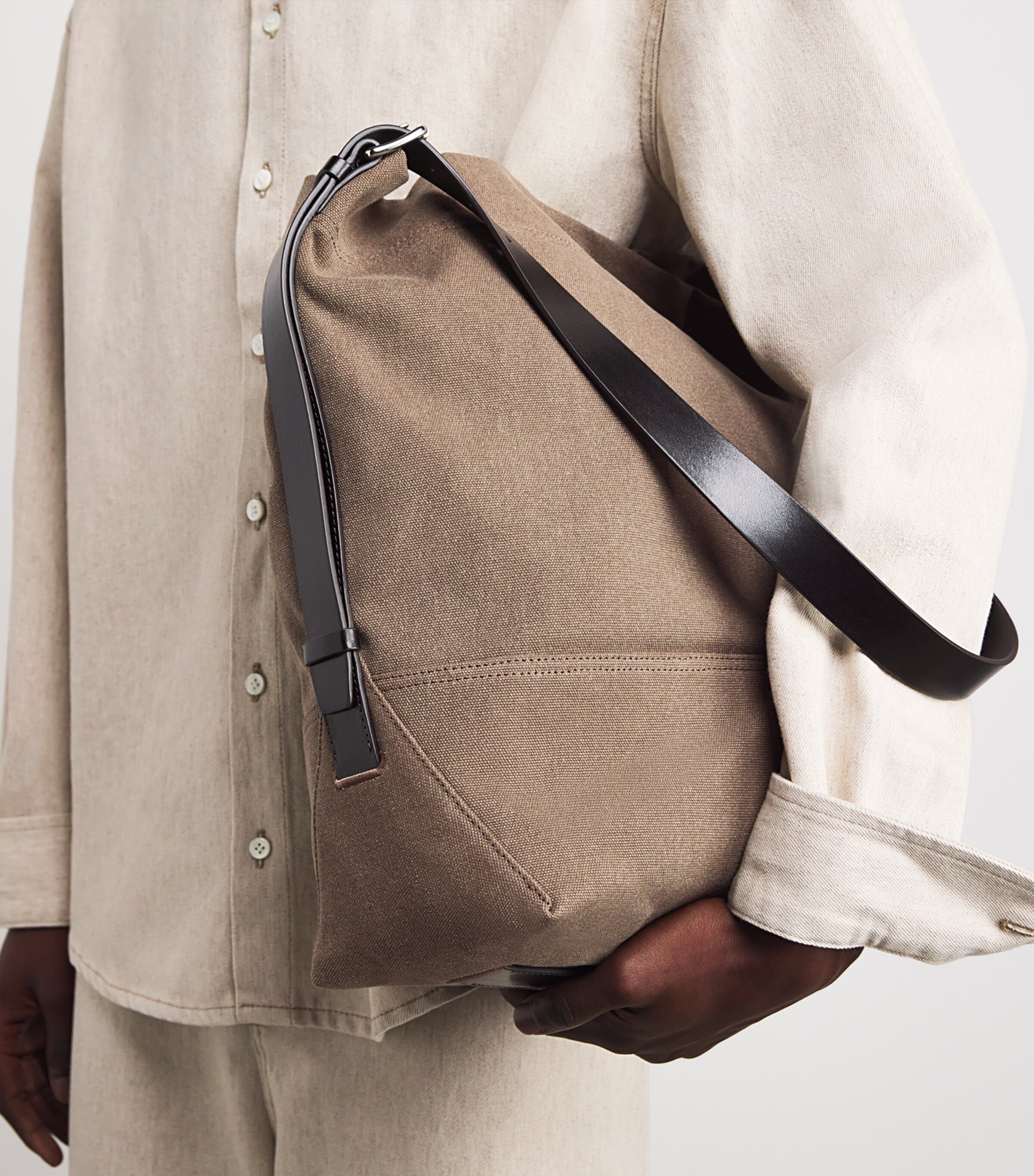 Lemaire Beige Canvas Belted Tote Bag | Harrods US