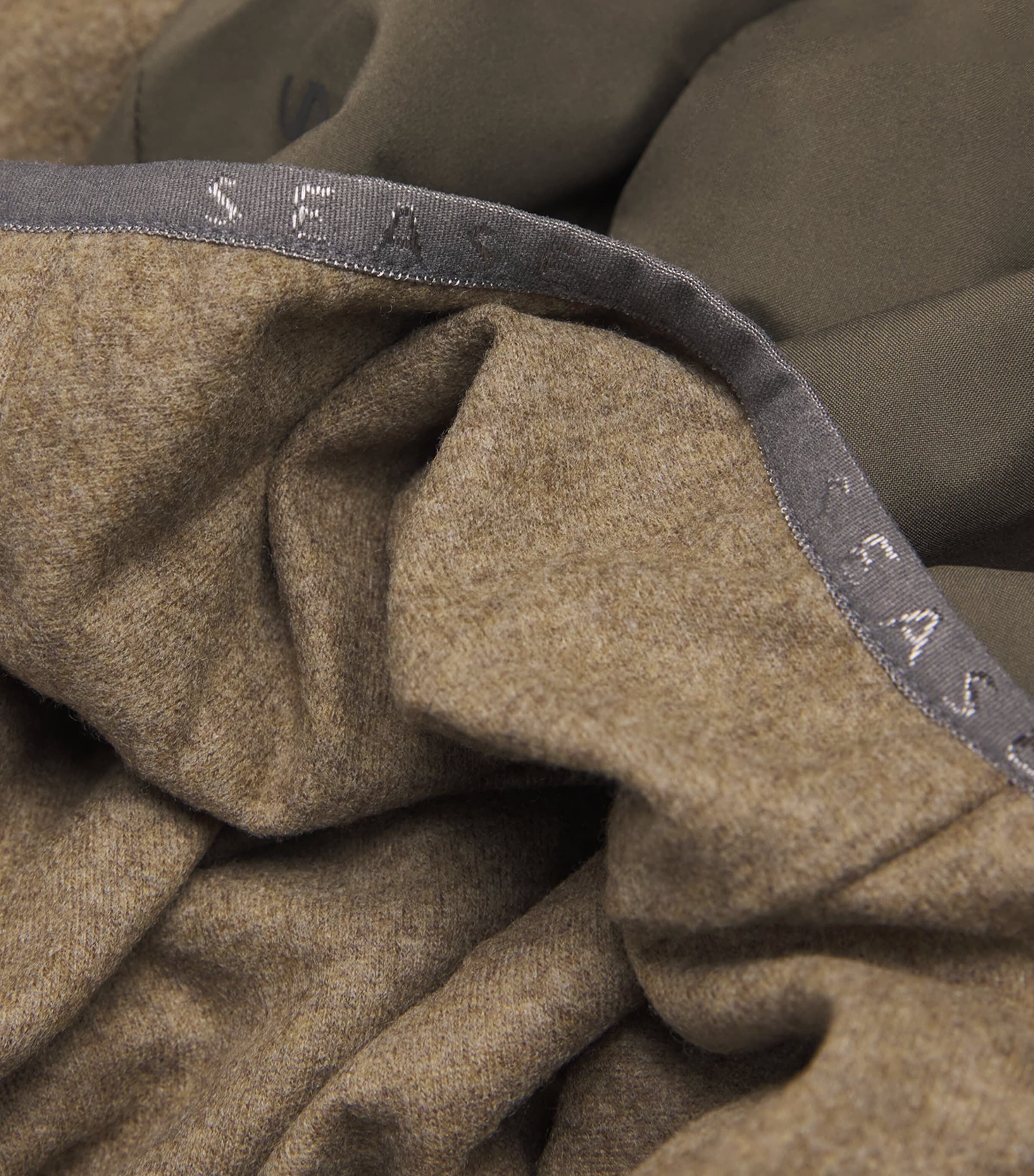 Sease Mens Wool-Cashmere Zipped Hoodie Bronze Olive Image 5