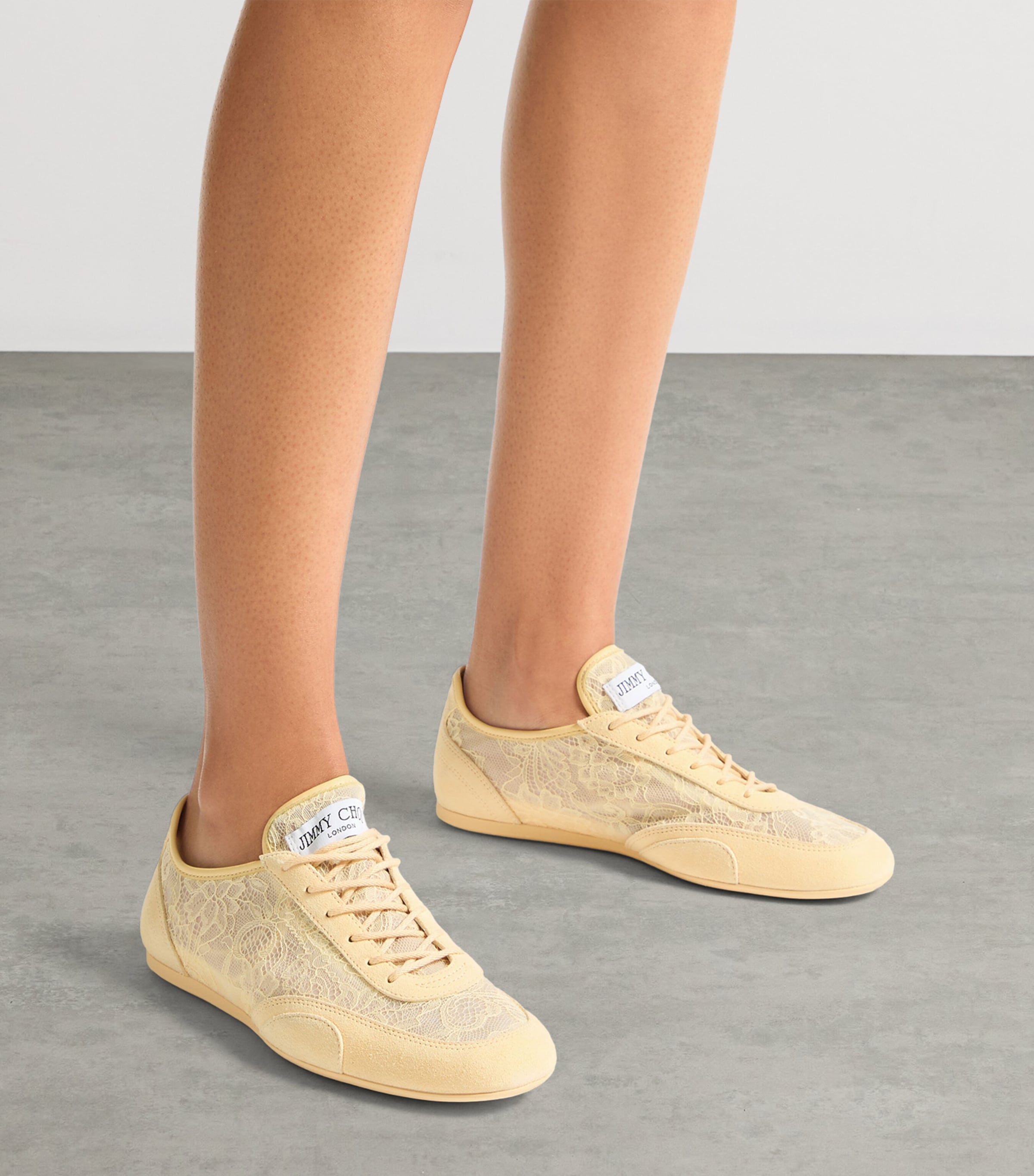 Jimmy Choo Sunny F Suede-Lace Sneakers V Corn Mix Image 2