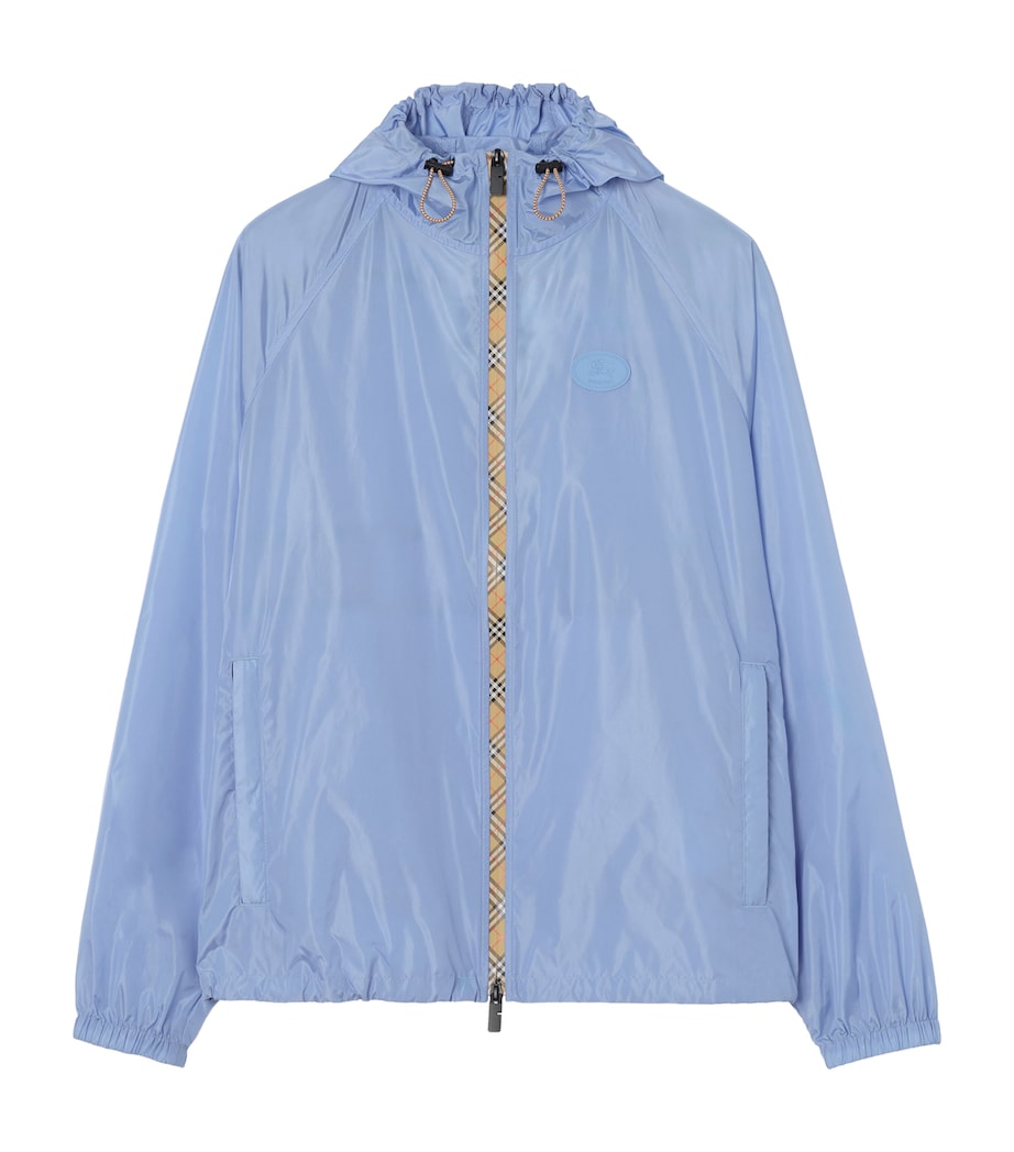 Burberry Mens Nylon Check Tape Jacket Cornflower Blue Image 1