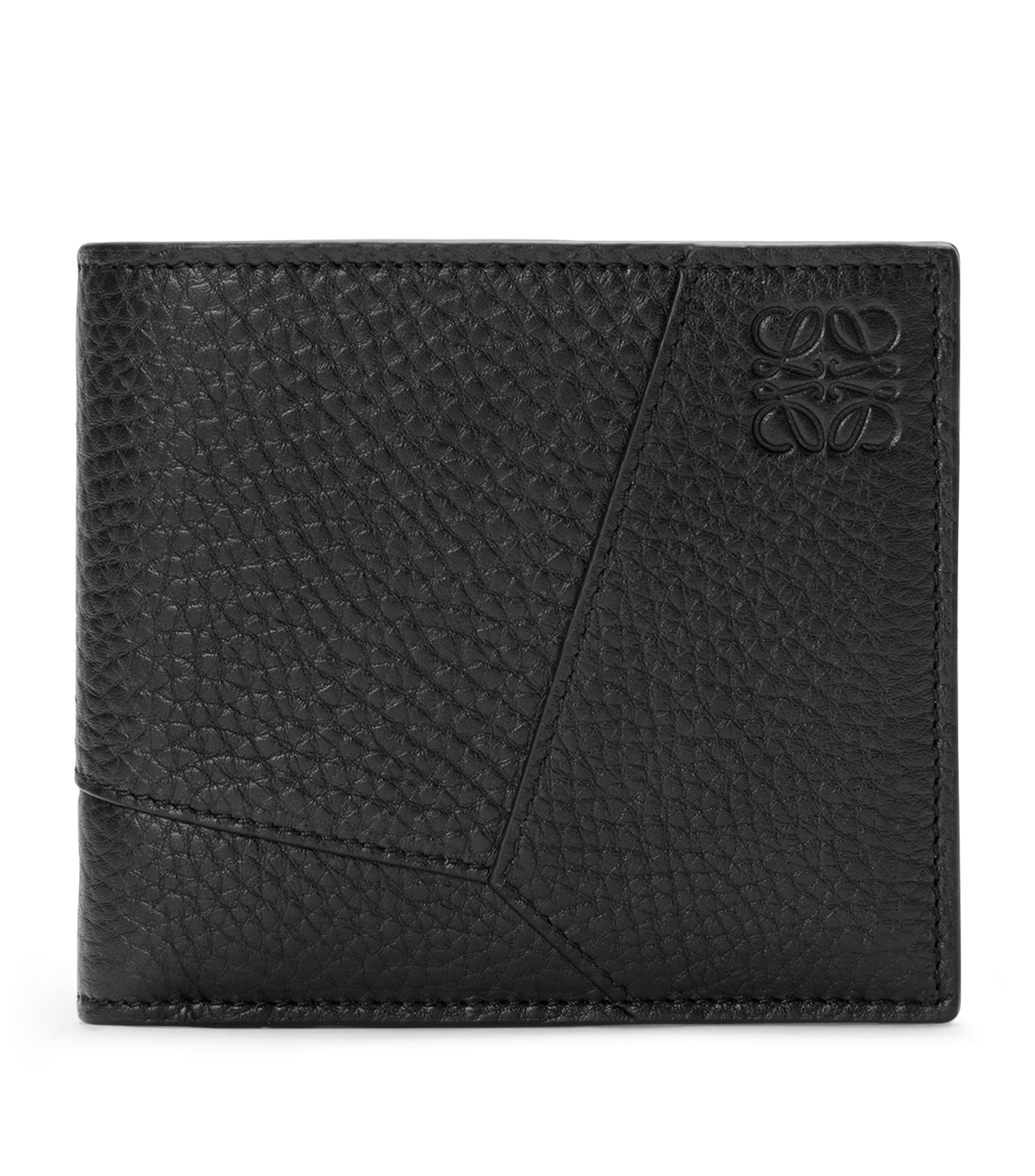 Loewe Grained Leather Puzzle Edge Wallet In Black