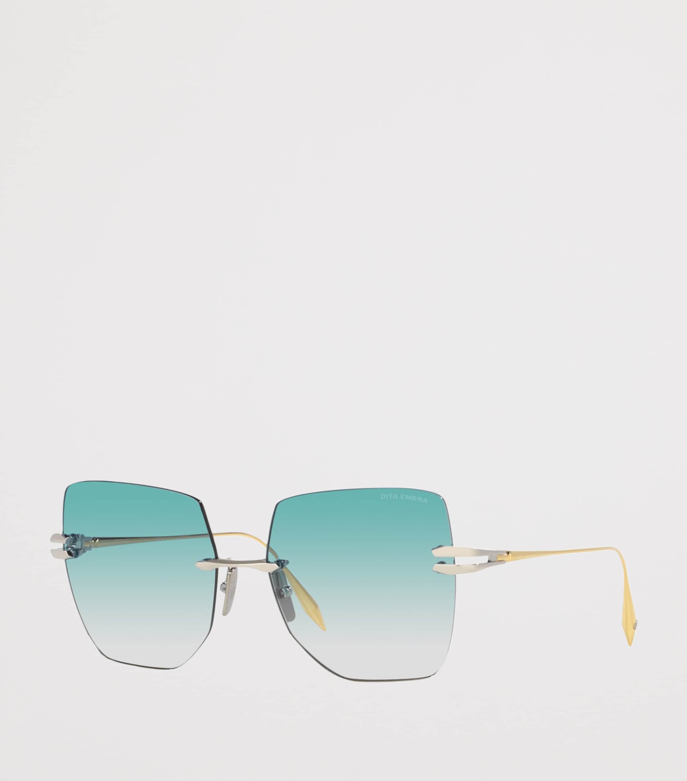 DITA Rimless Square Embra Sunglasses Silver Image 2