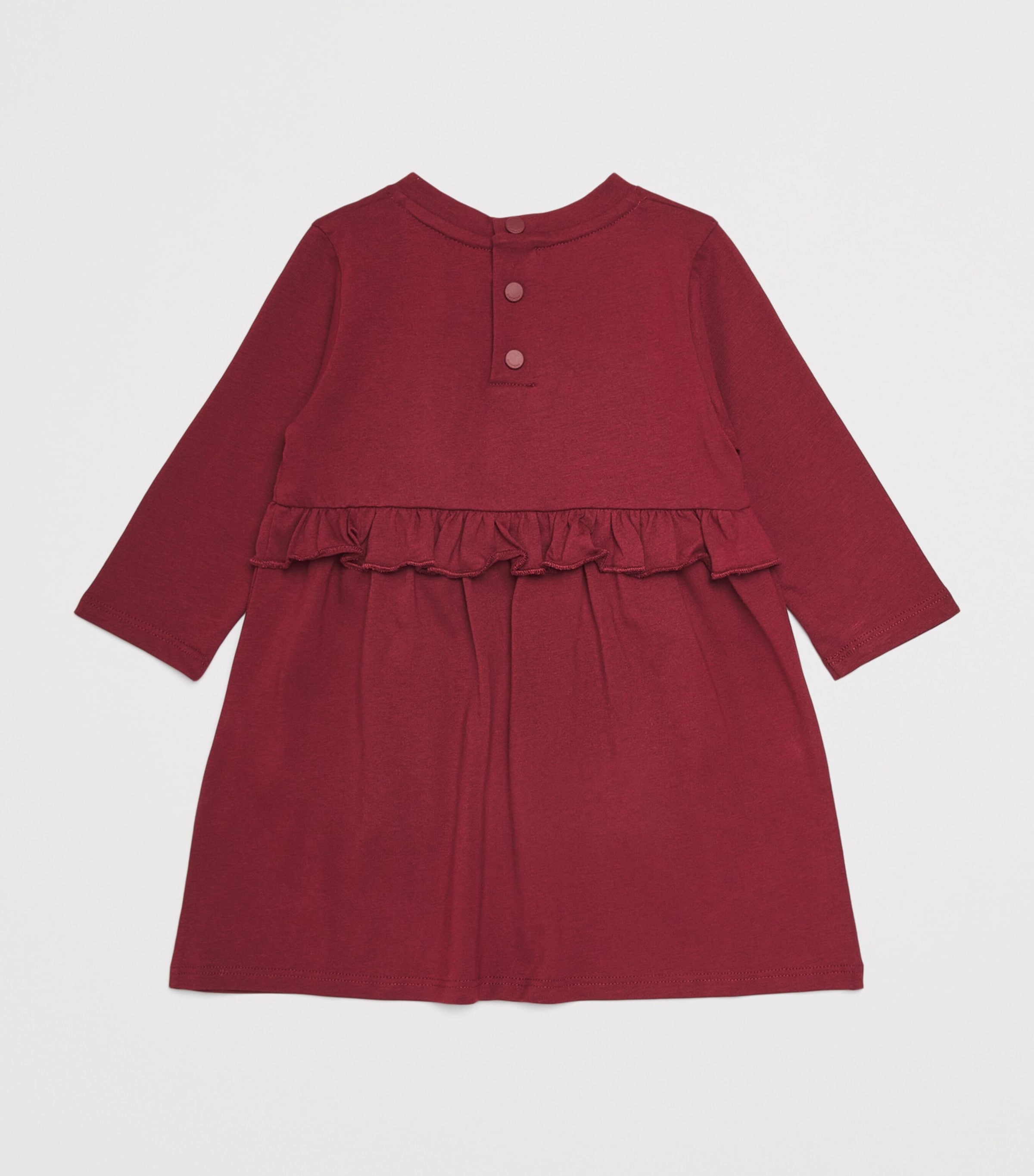 Cotton Logo Dress (6 Months-3 Years) CRIMSON Image 2