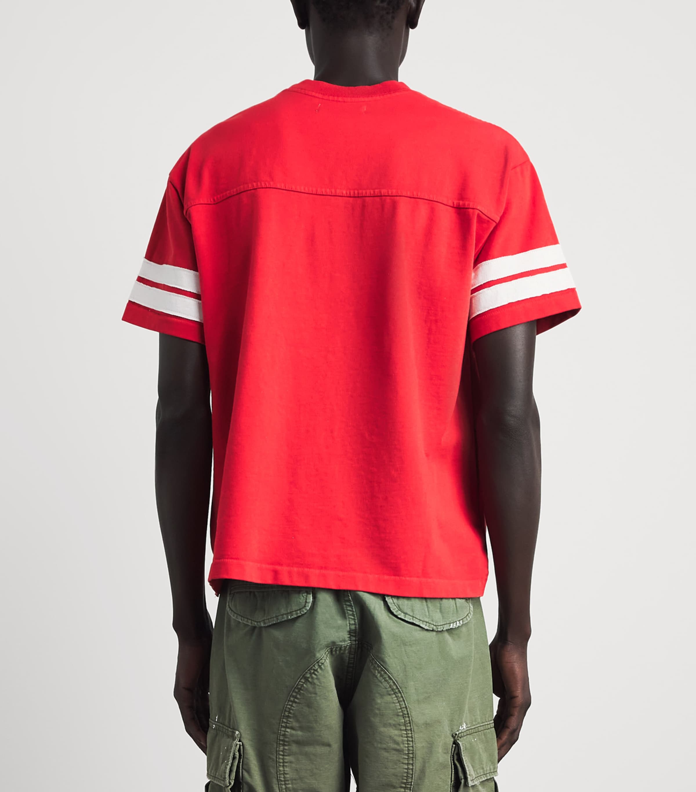 Cherry Los Angeles Mens Appliqué Football Jersey T-Shirt Tomato Image 5