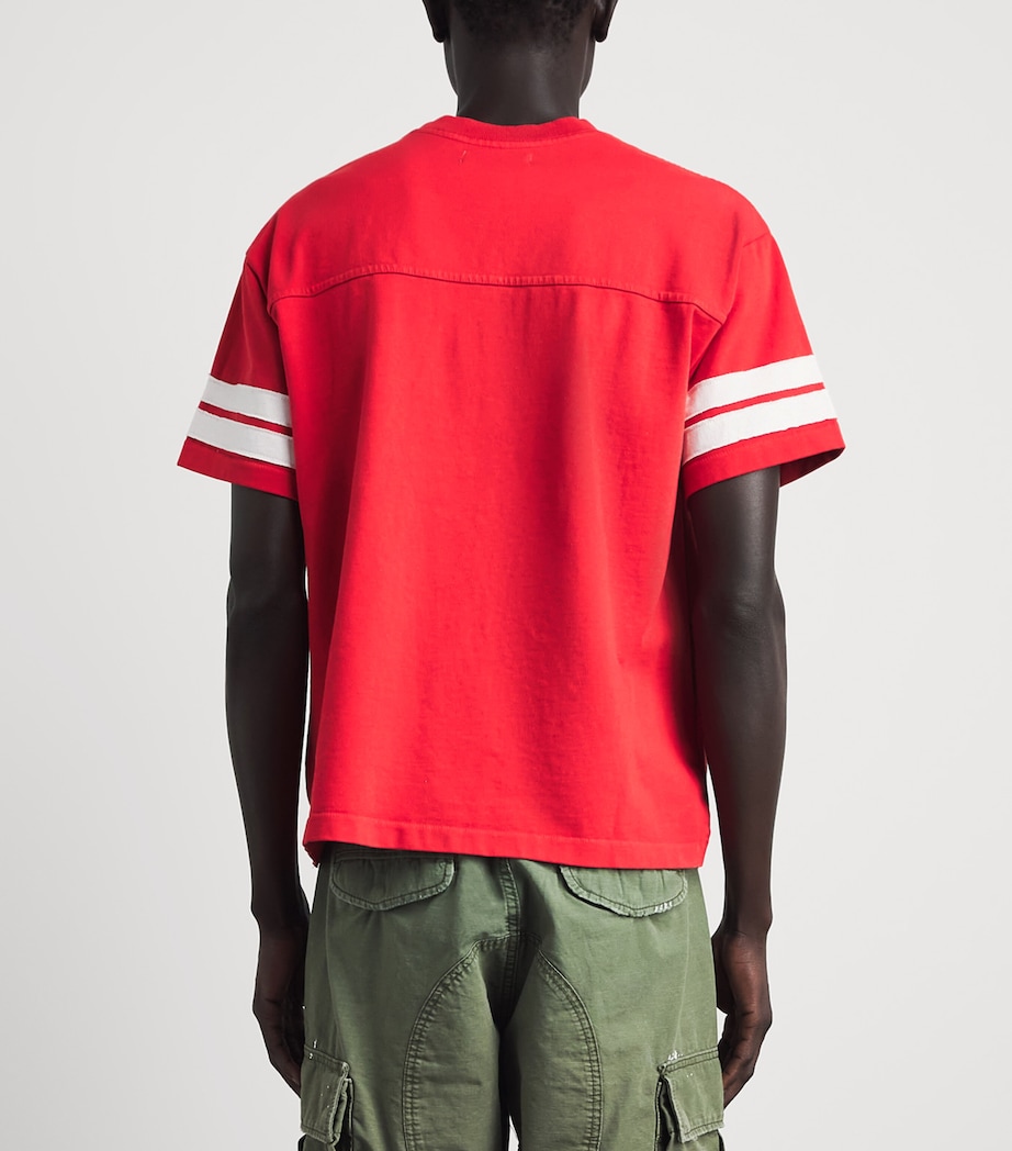 Cherry Los Angeles Mens Appliqué Football Jersey T-Shirt Tomato Image 5