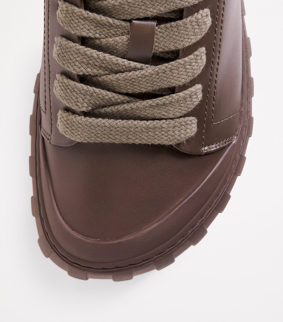 AMI Paris Leather Tempo Sneakers Olive Image 5