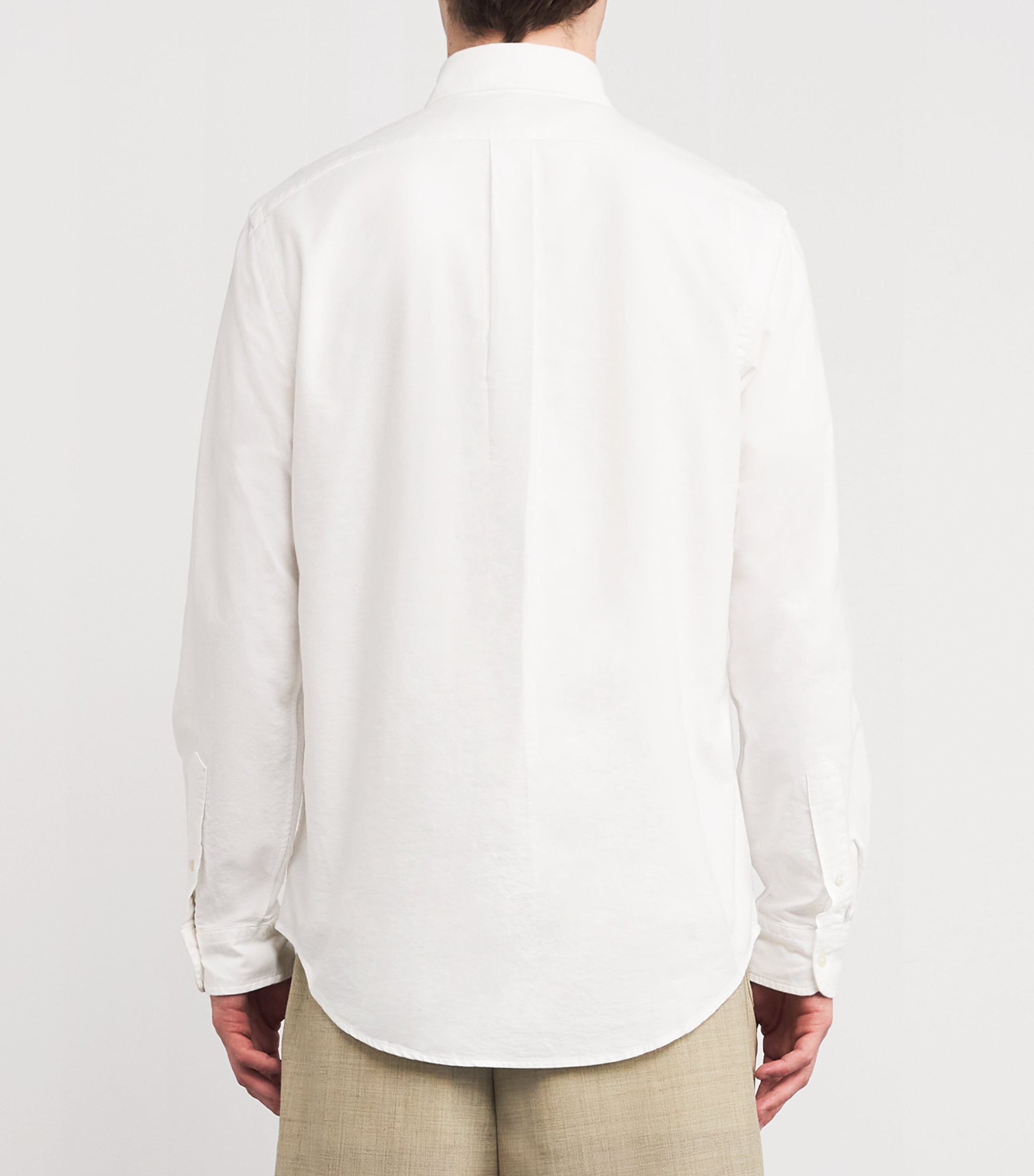 Custom Fit Polo Pony Oxford Shirt WHITE Image 4