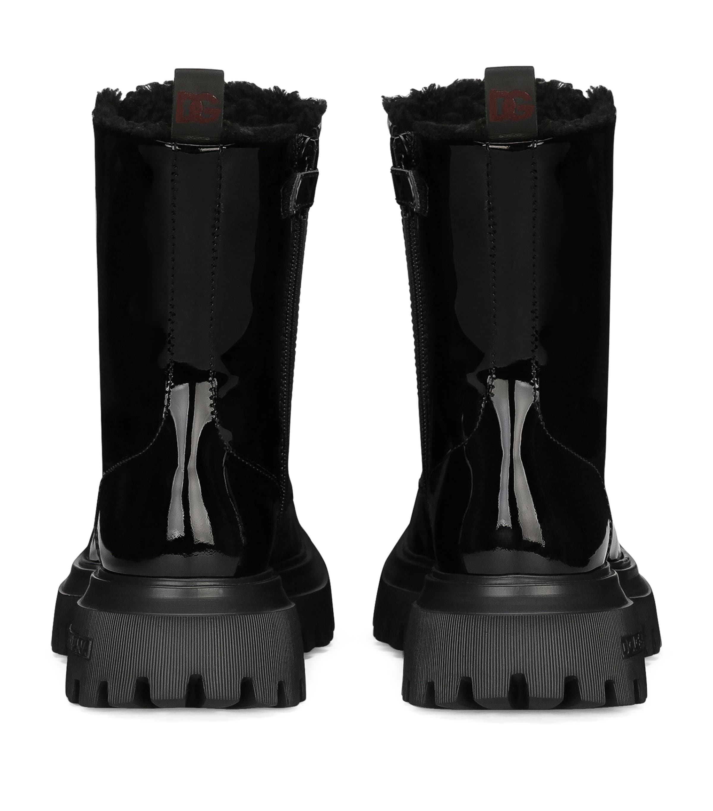 Leather Lace-Up Boots 80999-BLACK Image 4