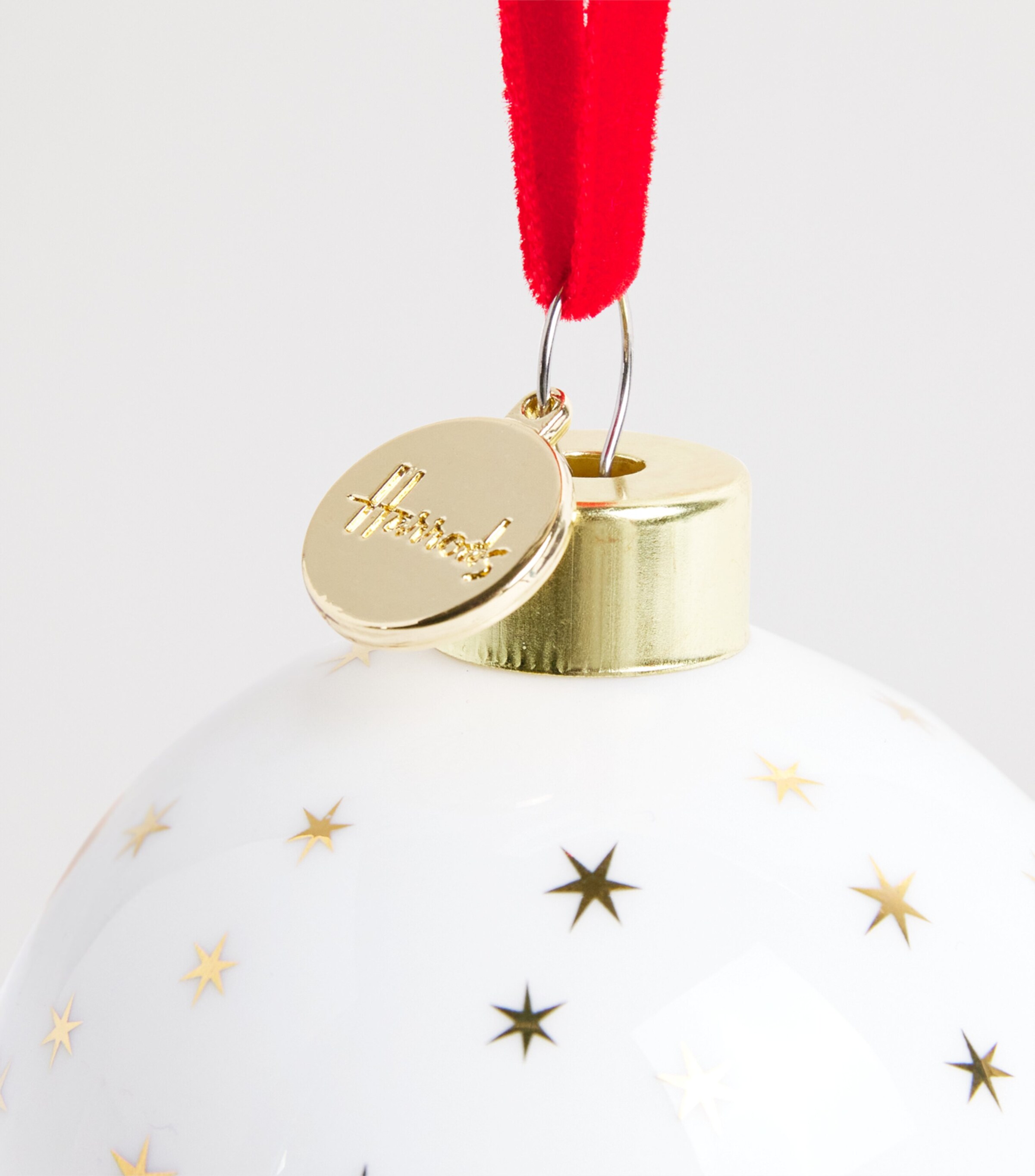 Harrods Ceramic Alfie Bear Bauble White Image 2