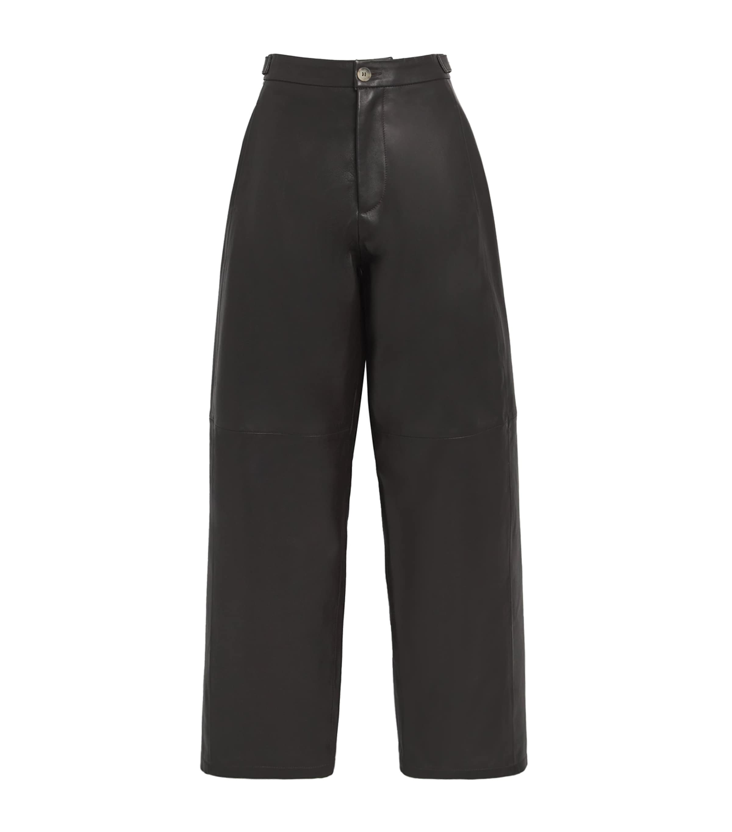 Lauren Manoogian Leather Wide-leg Trousers In Black