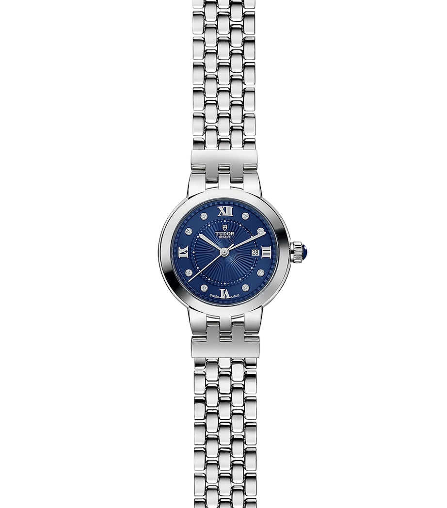 TUDOR Stainless Steel and Diamond Clair de Rose Watch 30mm Blue Image 4