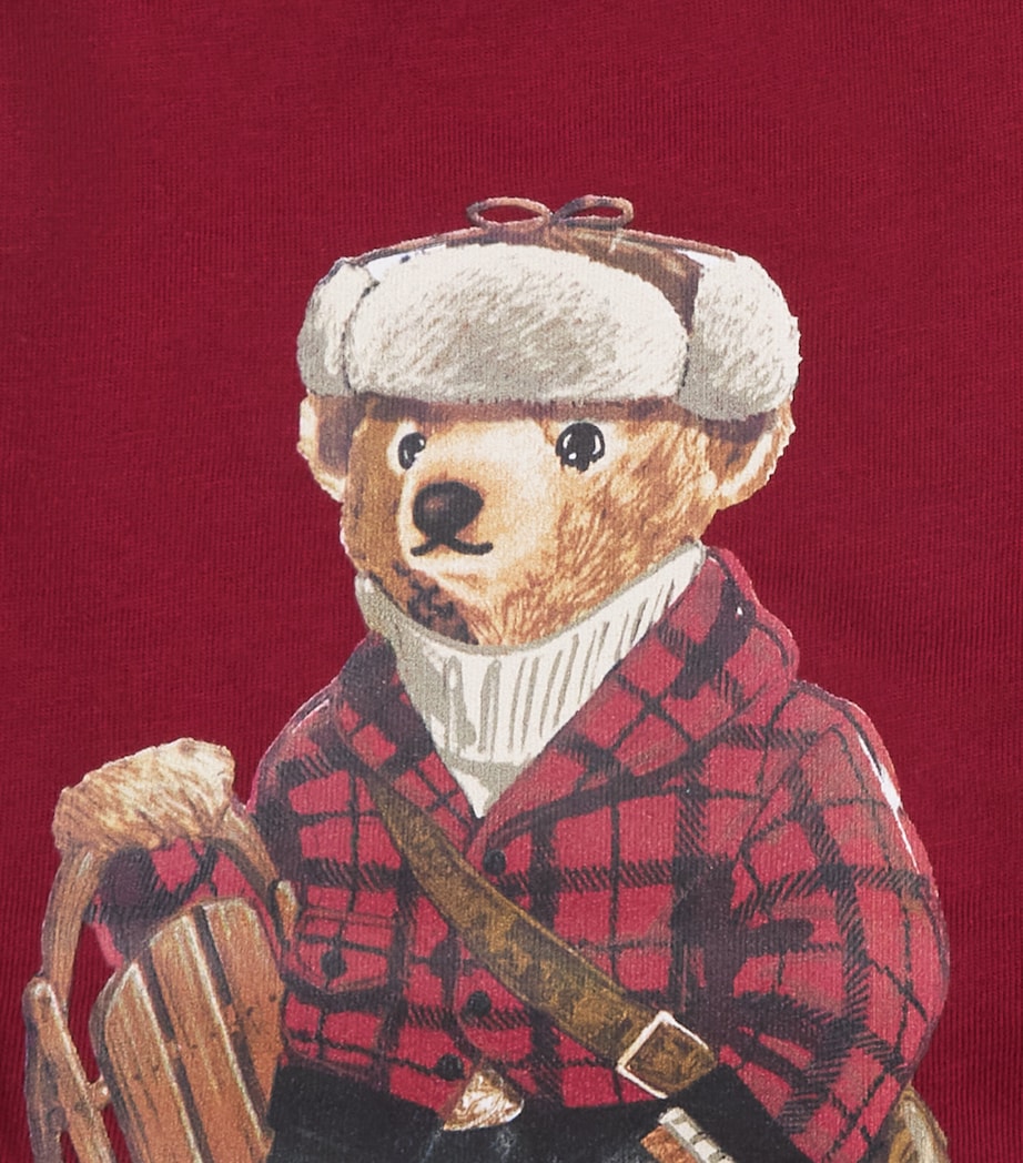 Cotton Polo Bear T-Shirt (2-7 Years) RED Image 3