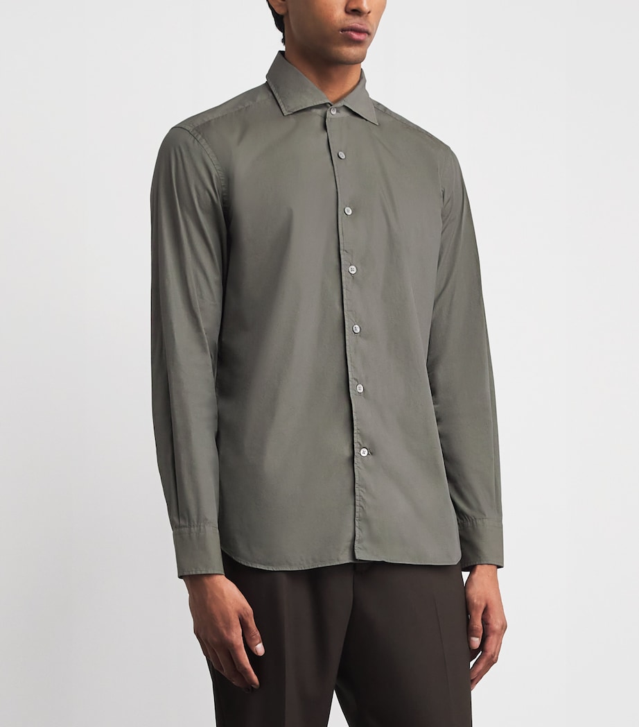 Corneliani Mens Stretch-Cotton Shirt Grey Piece Image 4