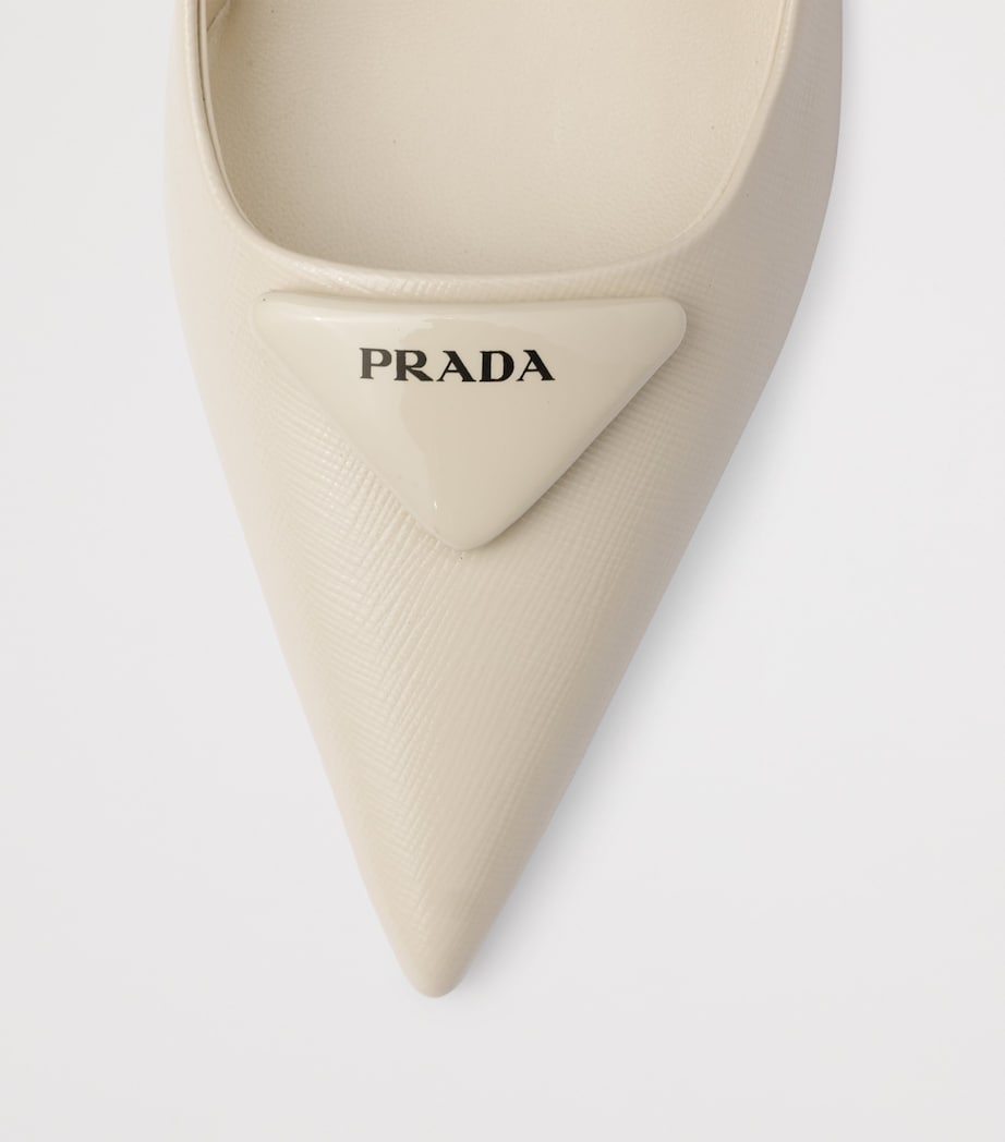 Saffiano Leather Slingback Pumps 55 F0304 Image 6