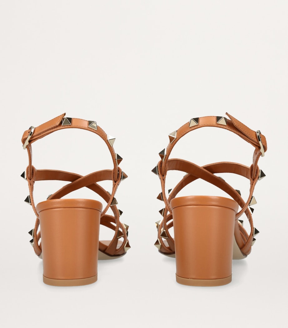 Leather Rockstud Sandals 60 BROWN Image 2