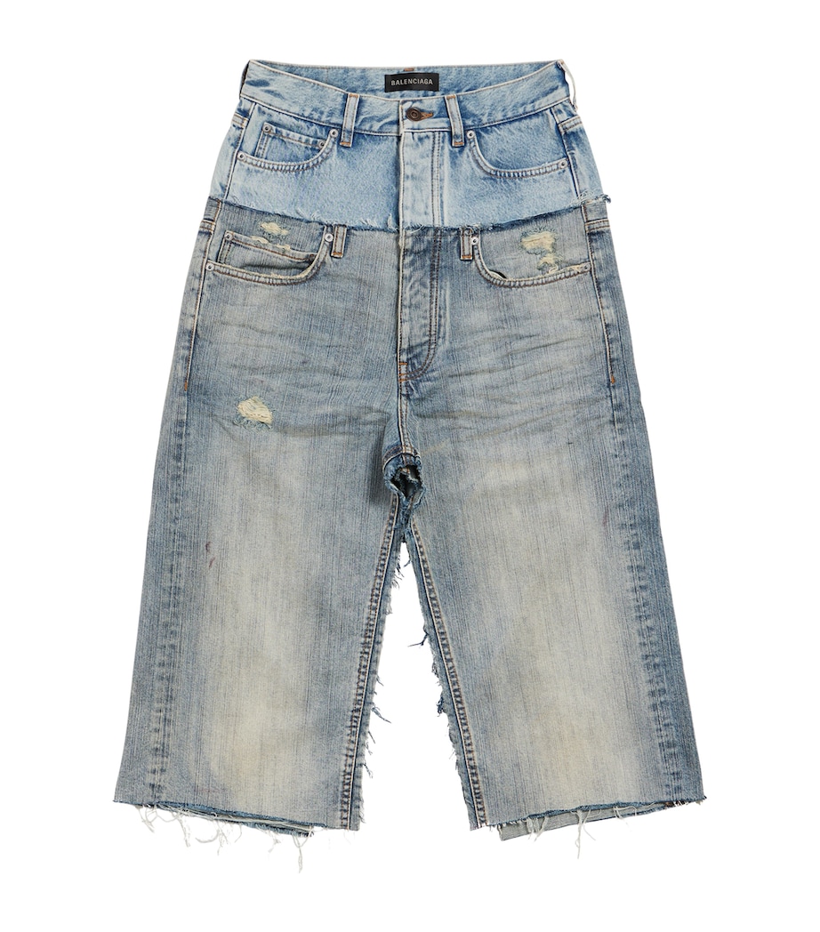 Distressed Denim Midi Skirt 3969 Image 1