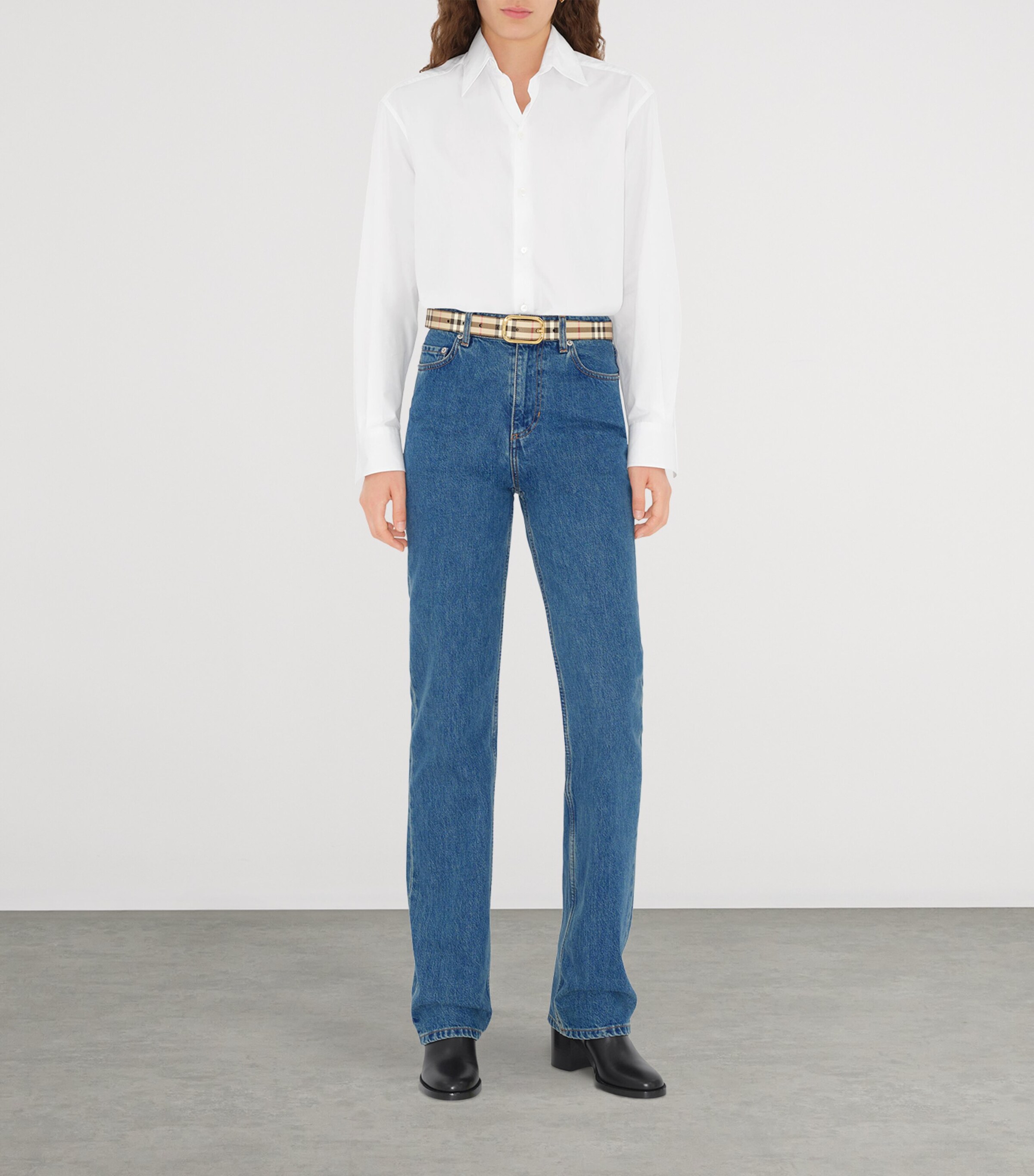 Burberry Check Belt Archive Beige / Gold Image 3