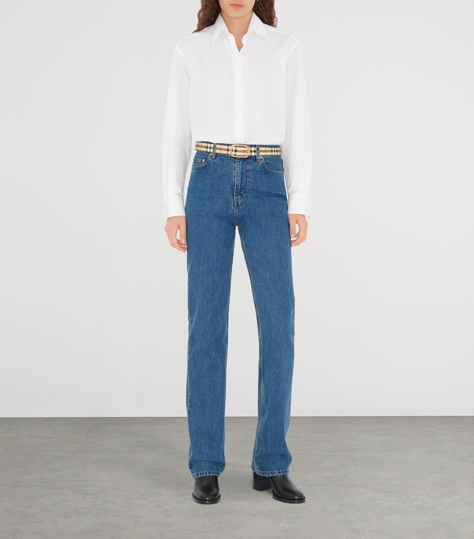 Burberry Check Belt Archive Beige / Gold Image 3