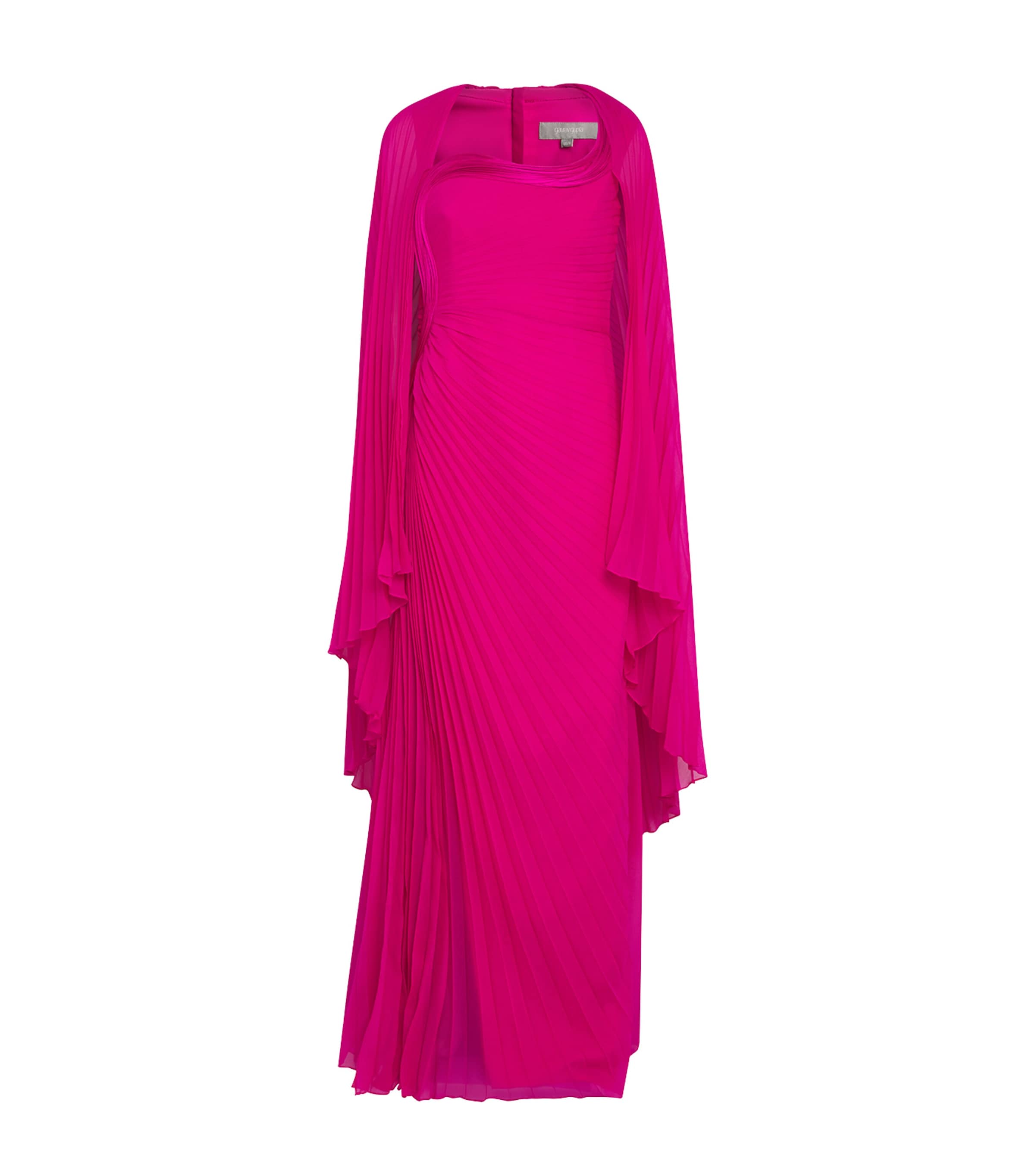 Gaurav Gupta Pleated Cape Freya Gown In Pink