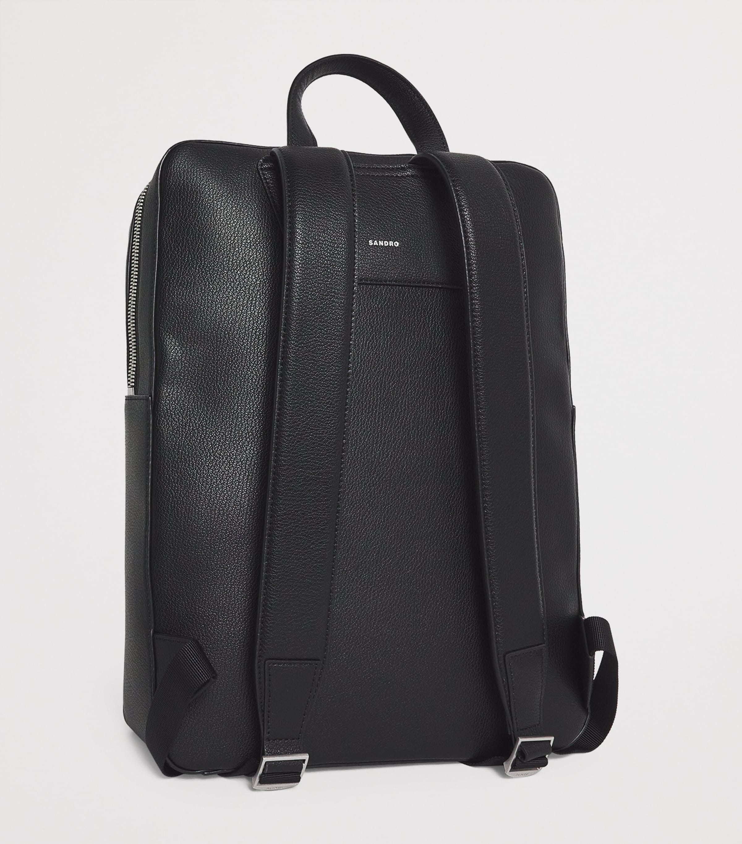 Leather Logo Backpack BLACK Image 3