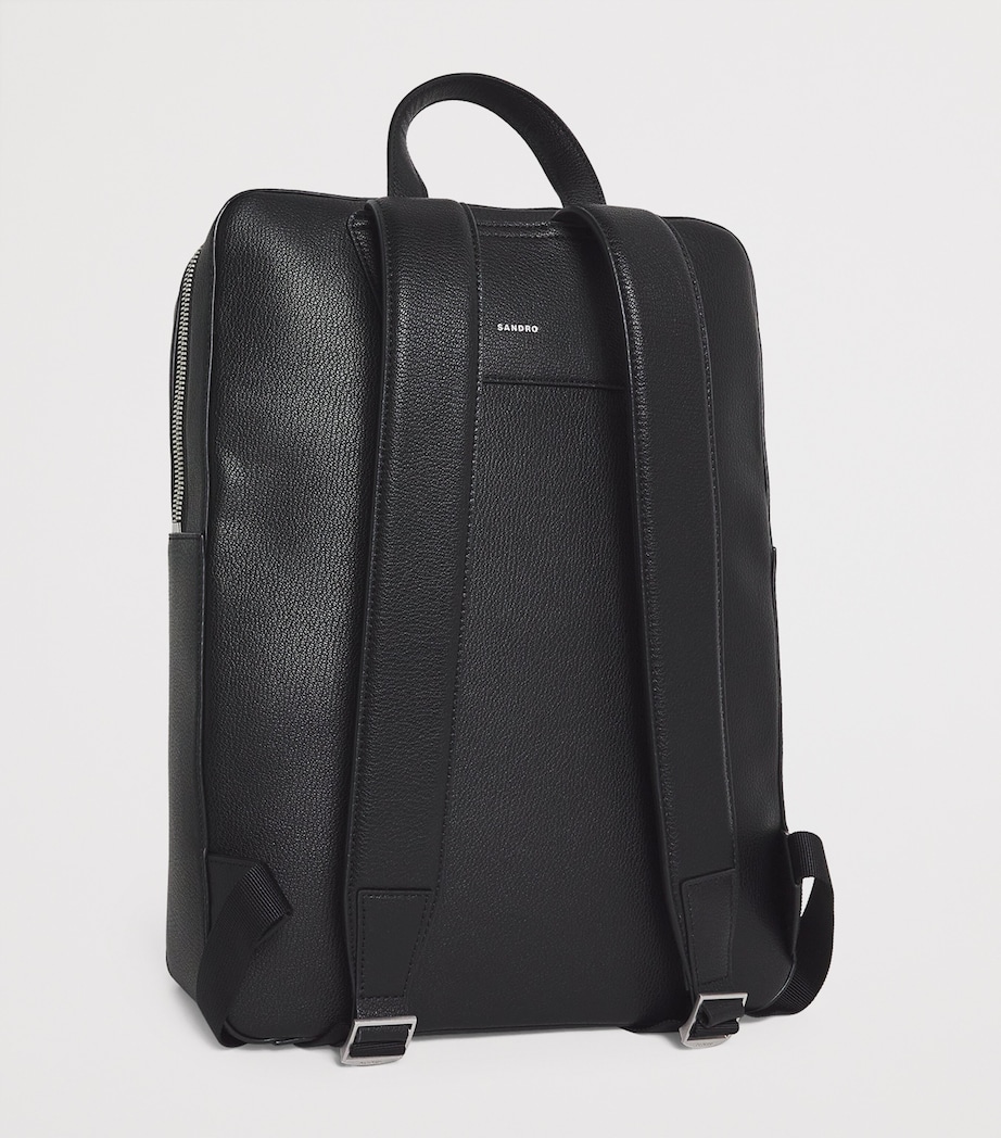 Leather Logo Backpack BLACK Image 3