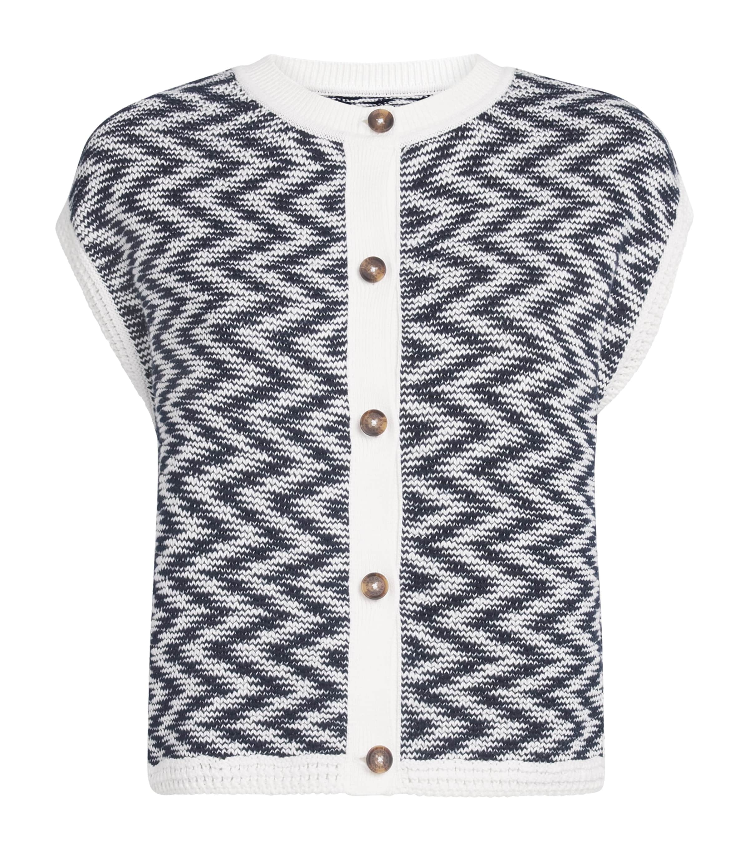 Barbour Button-up Olivia Sweater Vest In White