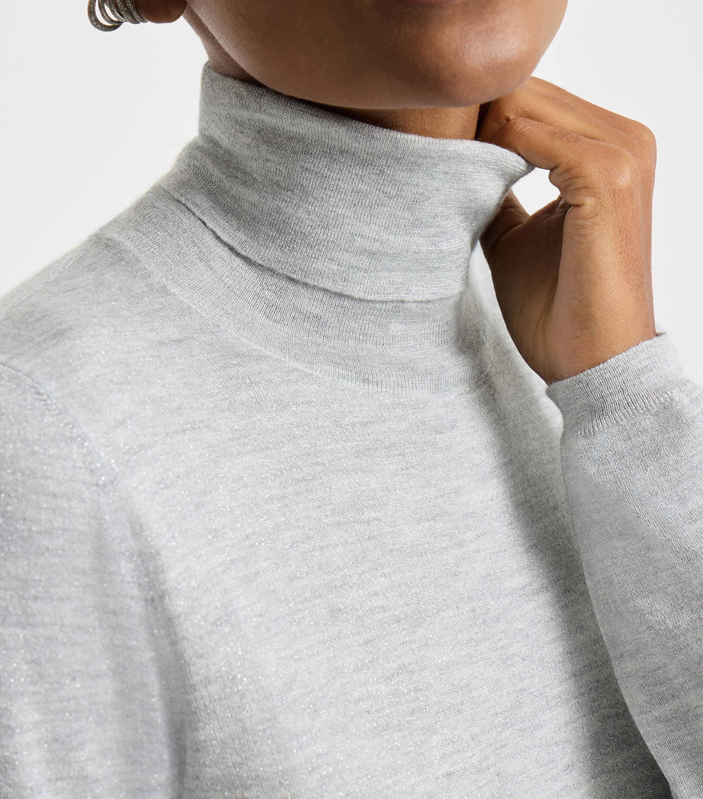 Brunello Cucinelli Womens Cashmere-Silk-Blend Rollneck Sweater Image 6