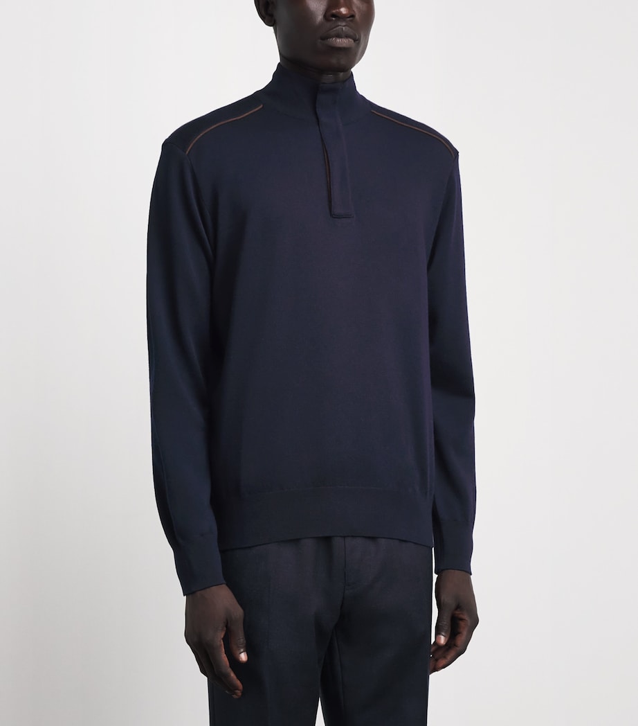 Paul & Shark Mens Virgin Wool High-Neck Sweater Blue Image 4