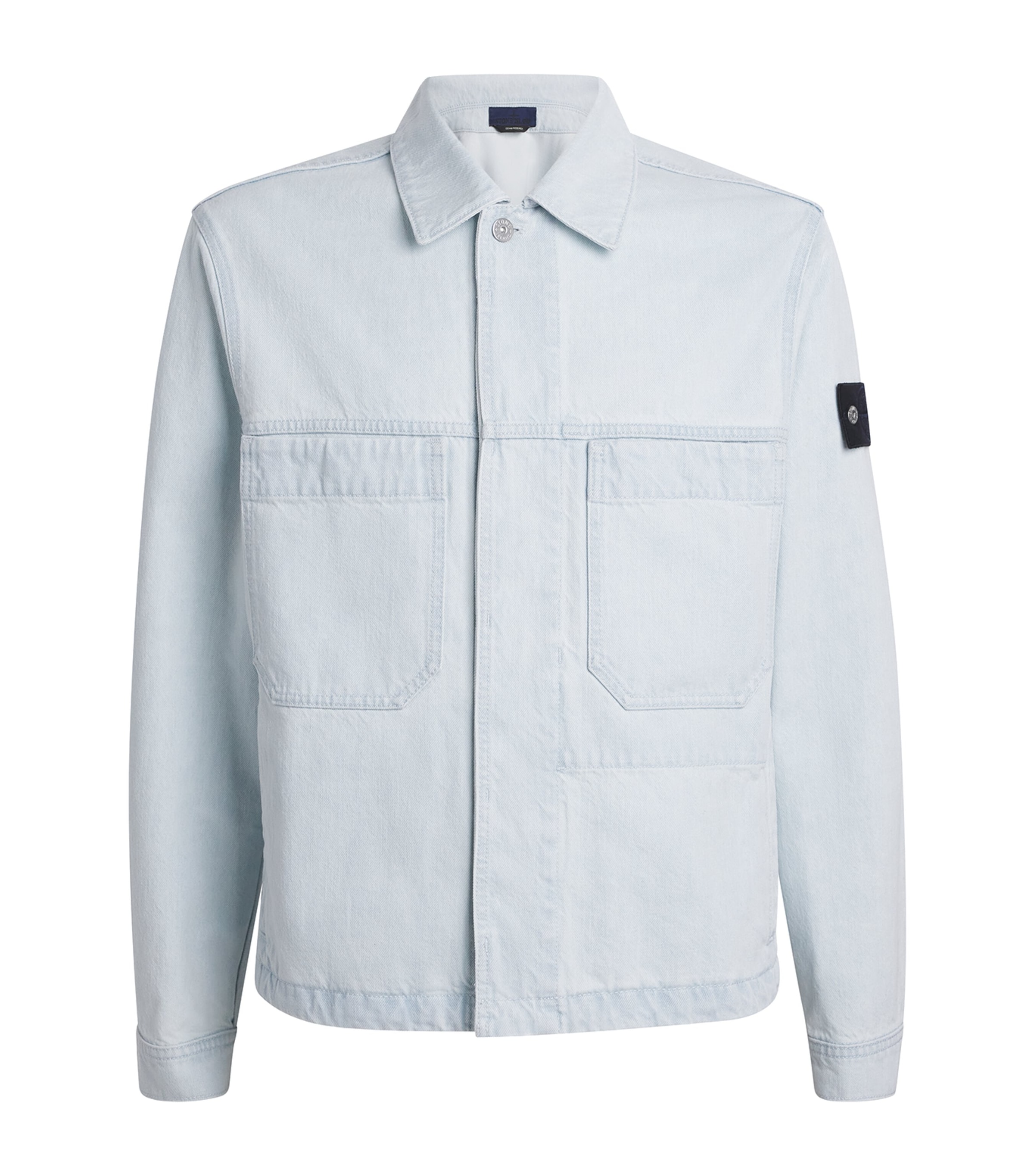Stone Island Mens Denim Coach Jacket Image 1