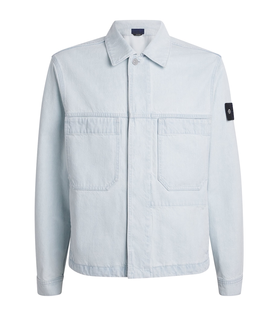 Stone Island Mens Denim Coach Jacket Image 1