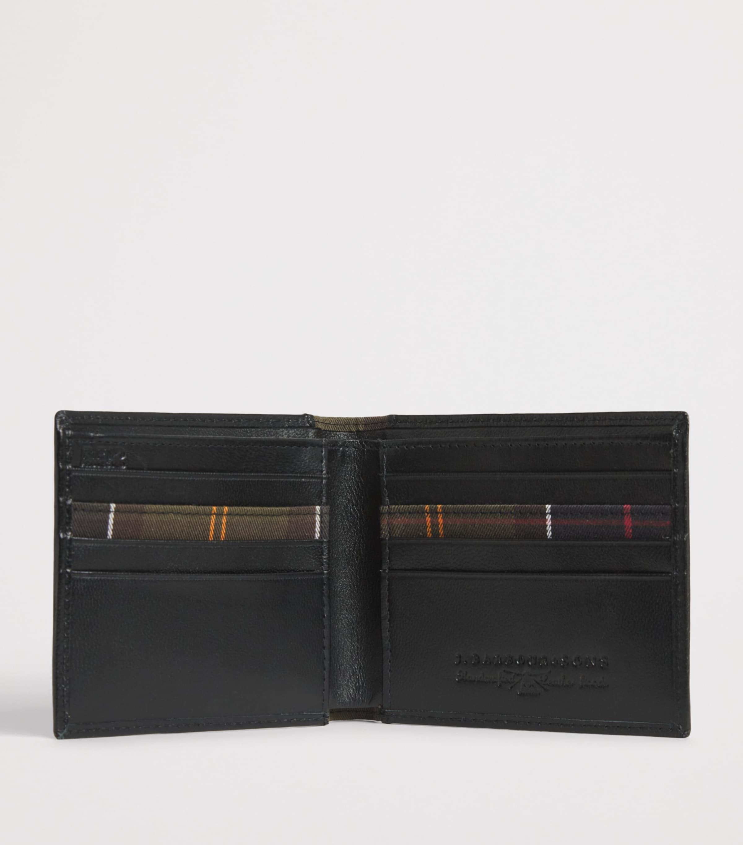 Barbour Leather Tartan-Detail Wallet and Card Holder Gift Set Black/classic Tartan Image 3
