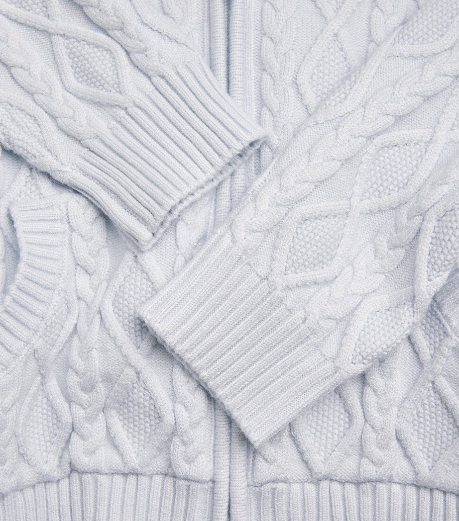 Cable-Knit Snow Bunny Zip-Up Hoodie ZEN BLUE Image 5