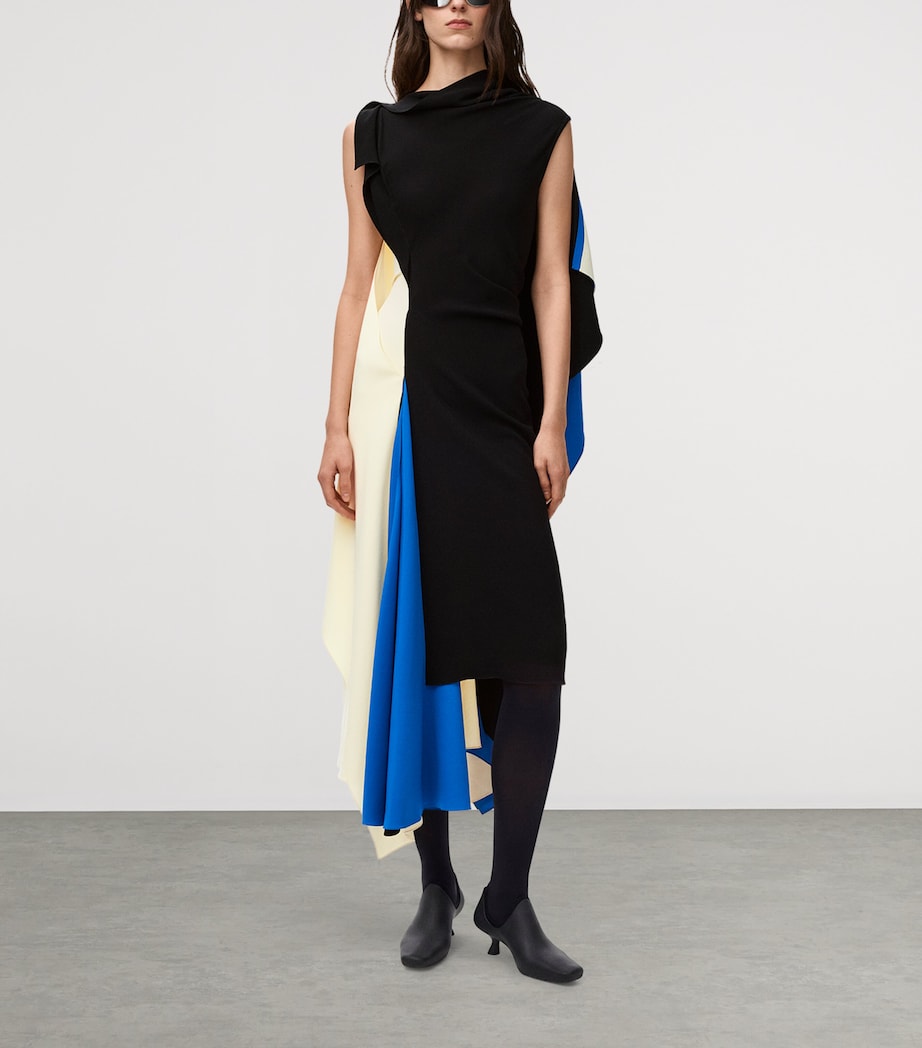 Asymmetric Midi Dress BLACK Image 2
