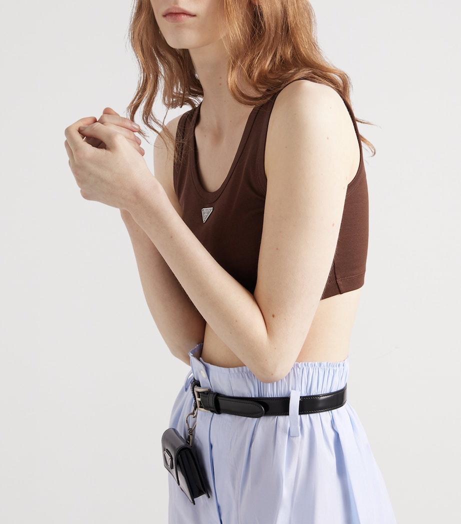 Ribbed Triangle Crop Top F0324 Image 6