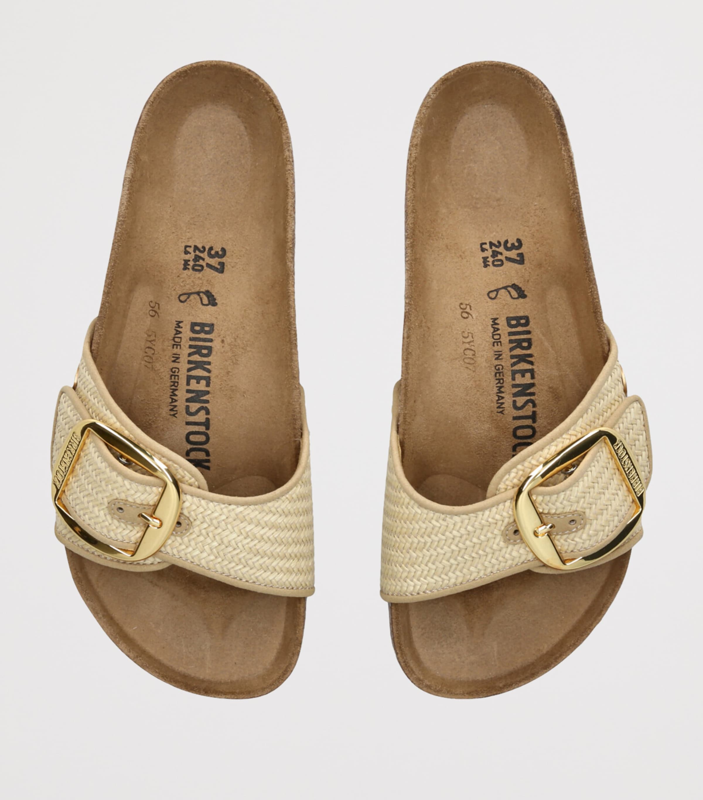 Raffia Madrid Big Buckle Sandals CREAM Image 4