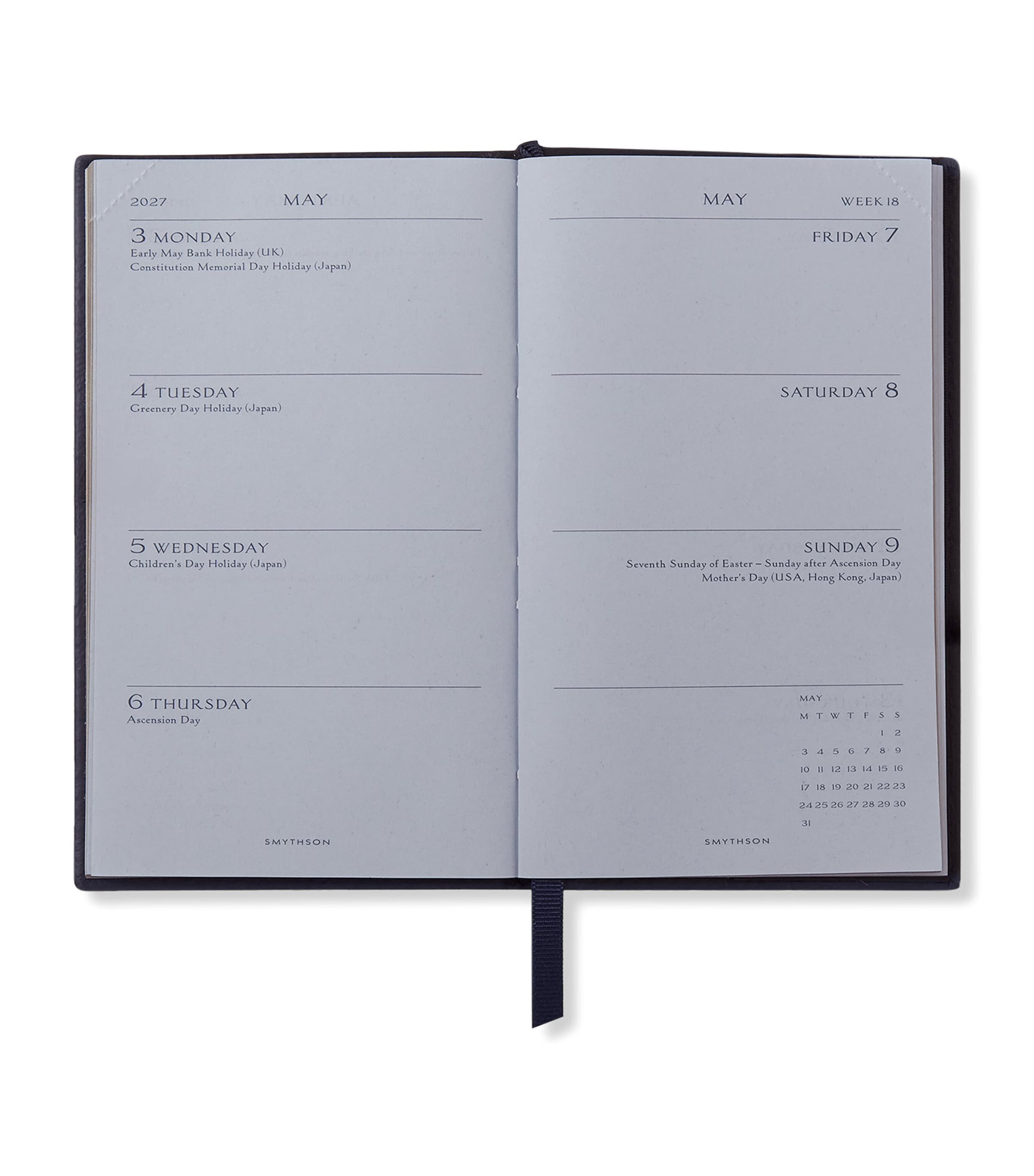 Smythson Leather Panama 2026/27 Diary Navy Image 2
