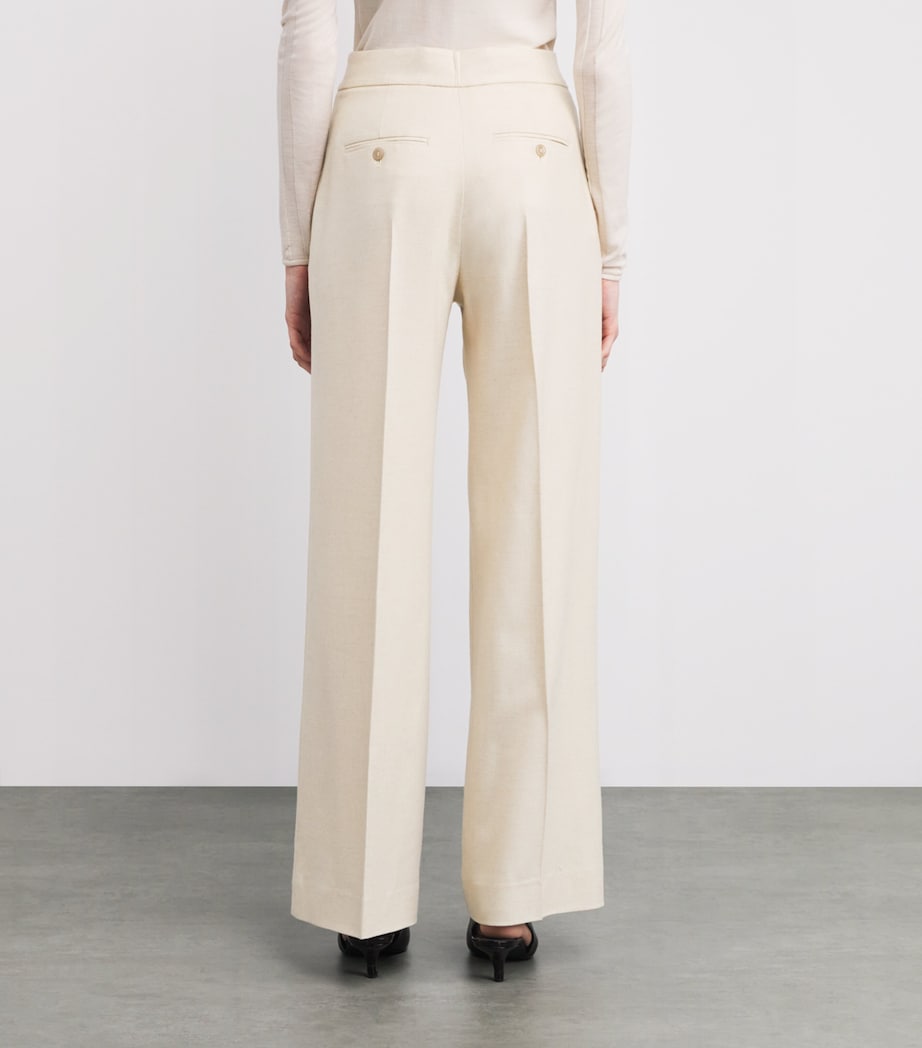 Cashmere Straight Tailored Trousers 9009 NATURAL Image 4