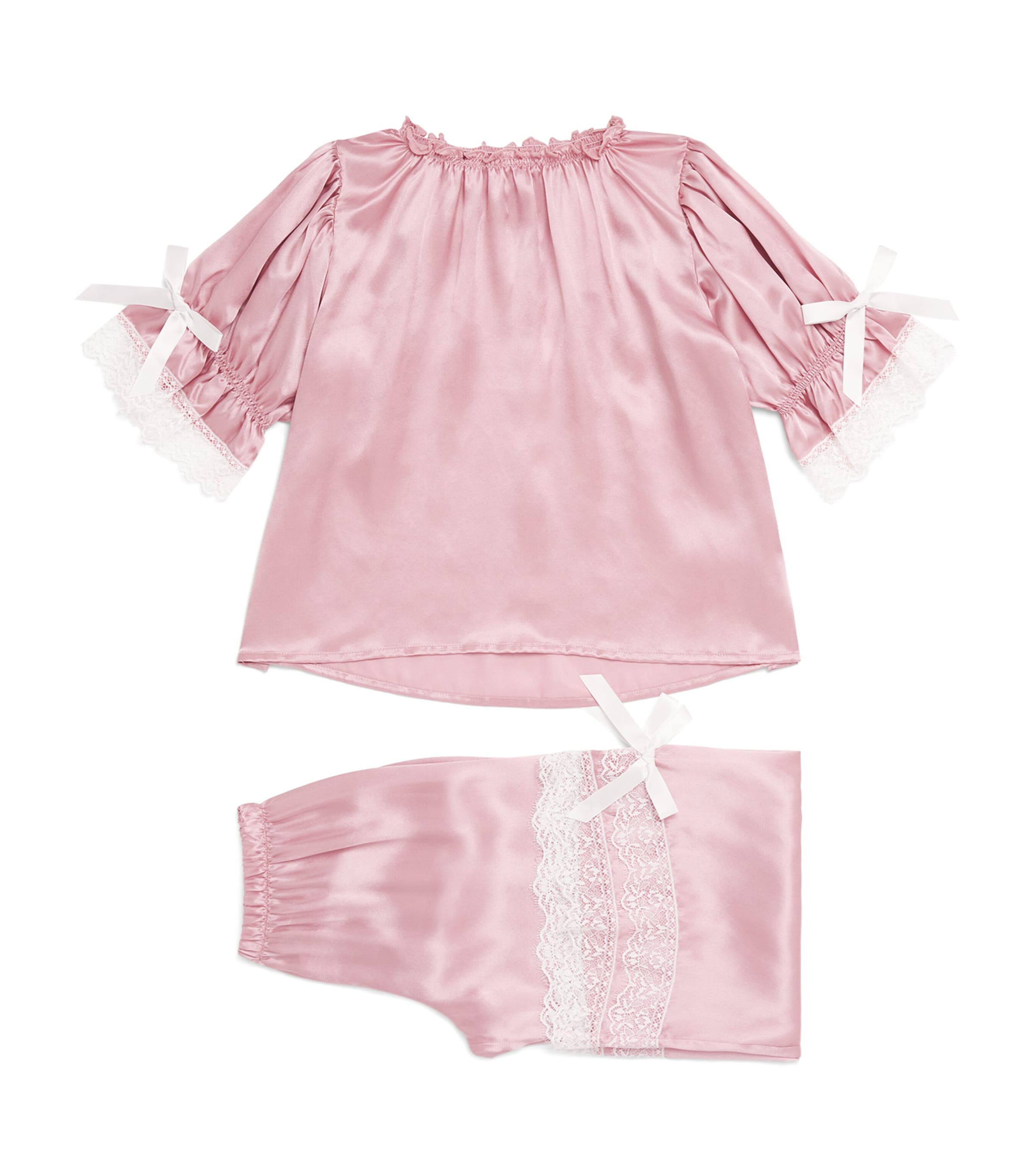 Amiki Silk Jana Pyjama Set (2-14 Years) Dusty Pink Image 1