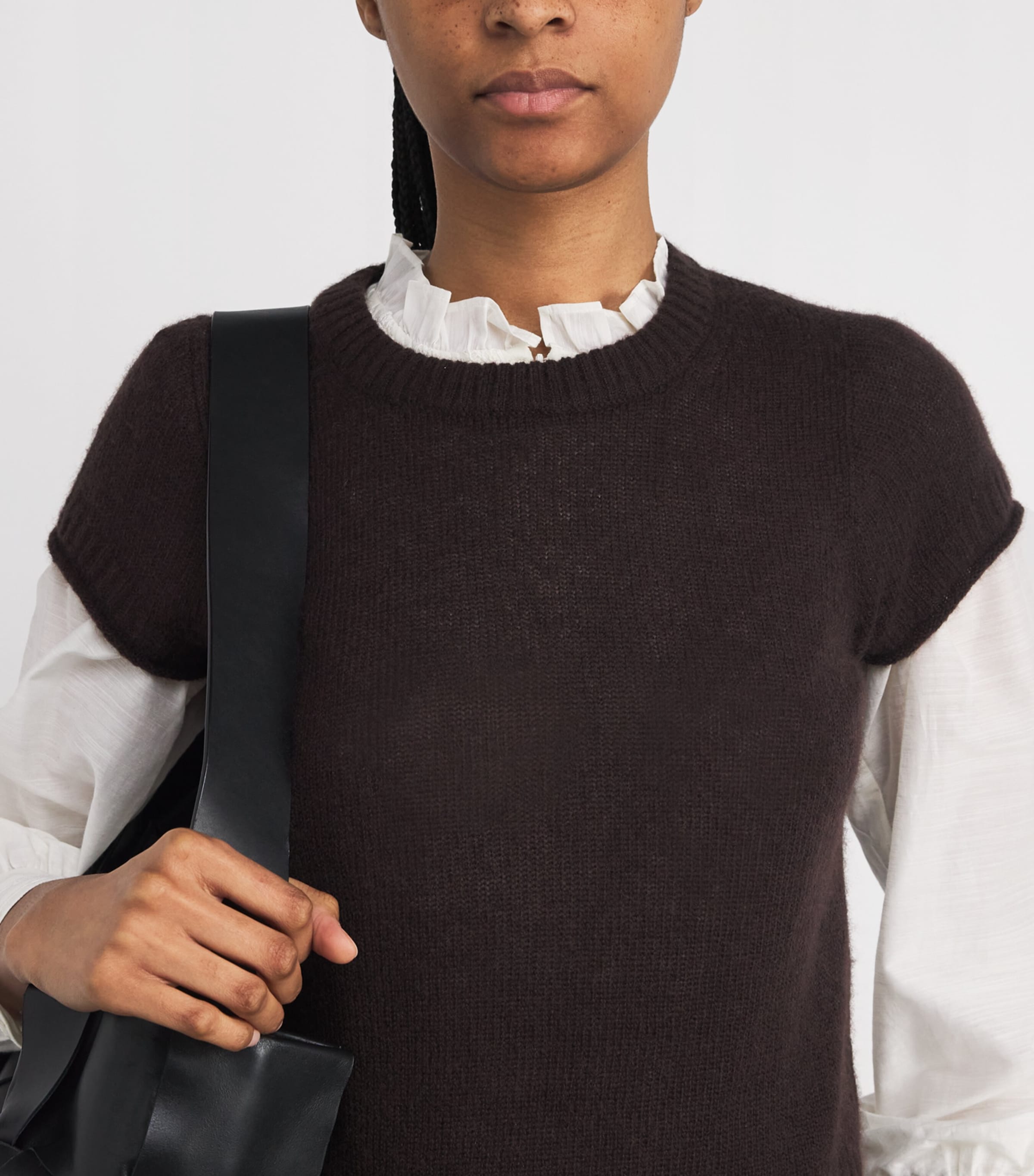 Wool-Cashmere-Silk Knitted T-Shirt COCOA BROWN Image 6
