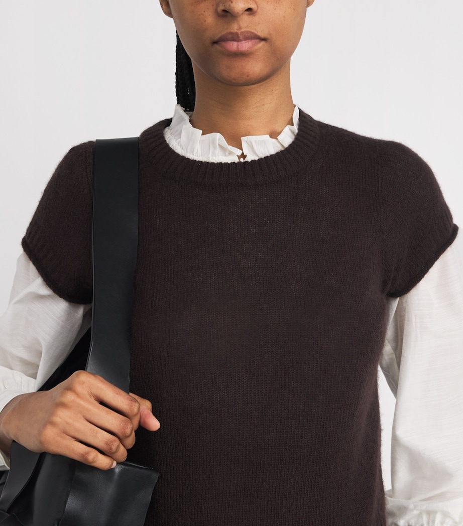 Wool-Cashmere-Silk Knitted T-Shirt COCOA BROWN Image 6