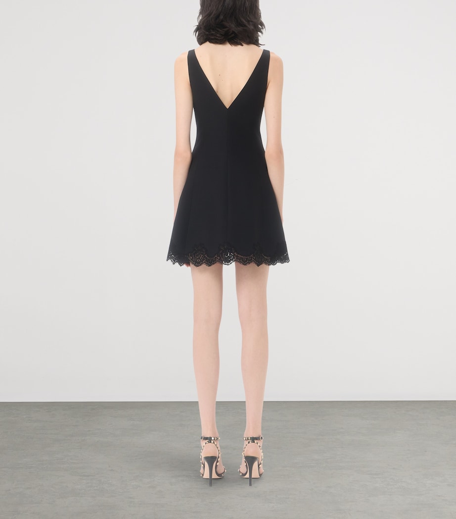 valentino mini dress Garavani Damier Tweed short sleeves Tulle Illusione Embroidered Dress for