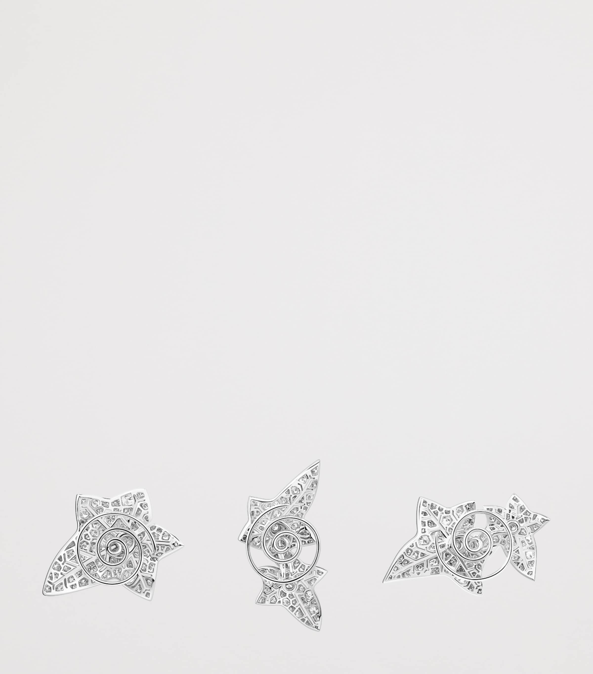 Boucheron White Gold and Diamond Lierre de Paris Brooch (Set of 3) White Gold Image 4