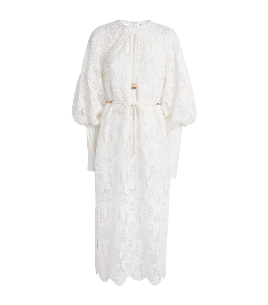 Zimmermann Womens Lace Coco Midi Dress Ivo Ivory Image 1